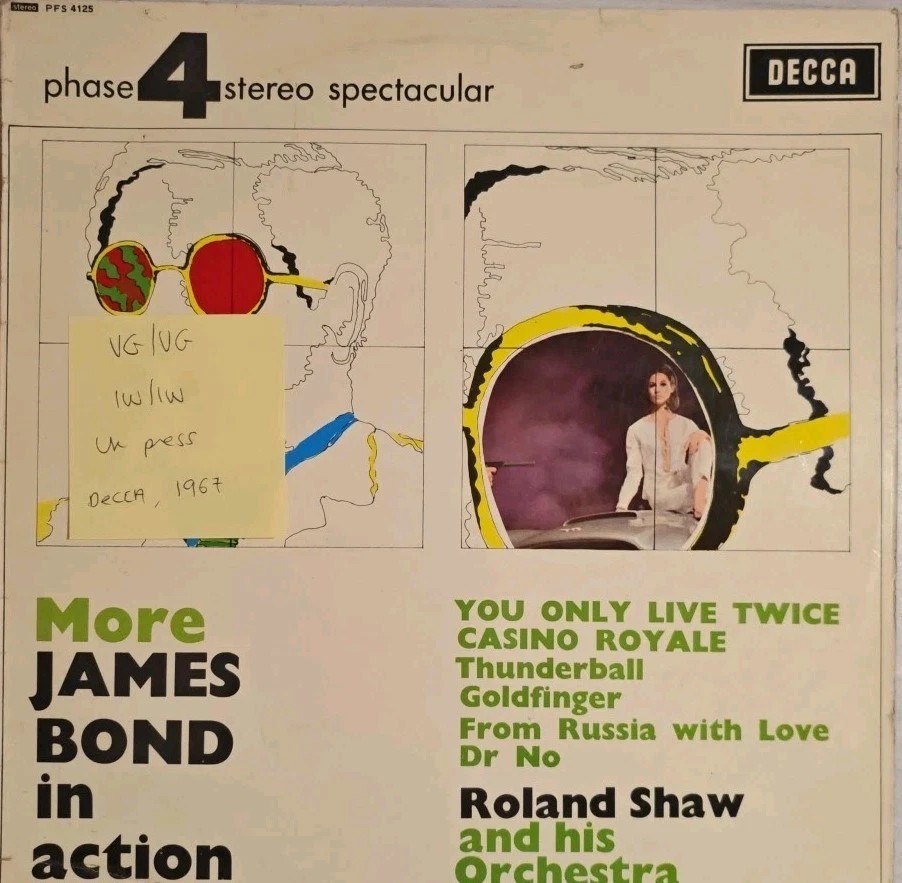 Roland Shaw & His Orchestra More James Bond In Action Vinyl Record VG/VG PFS4125 sleeve Roland Shaw & His Orchestra More James Bond In Action Vinyl Record VG/VG PFS4125 sleeve
