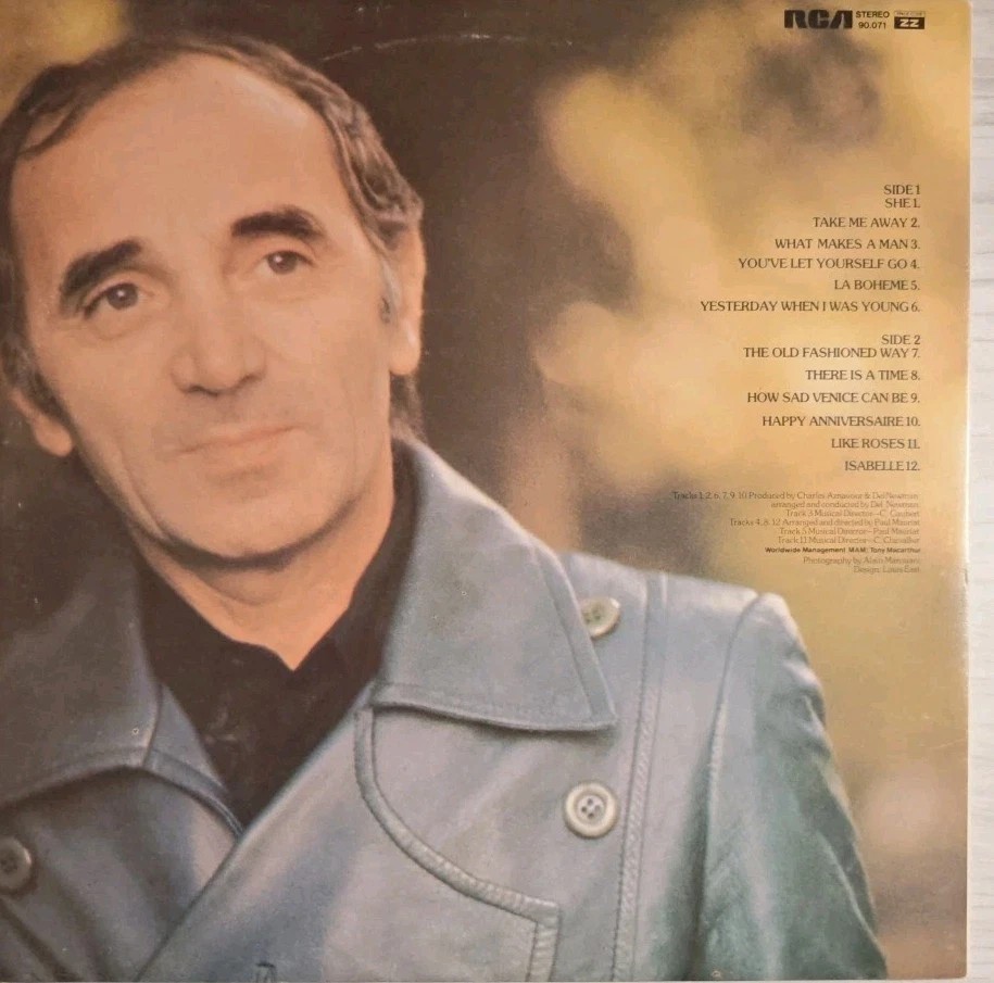 Charles Aznavour The Best Of Vinyl Record LP VG/VG 90.071 1975 sleeve Charles Aznavour The Best Of Vinyl Record LP VG/VG 90.071 1975 sleeve