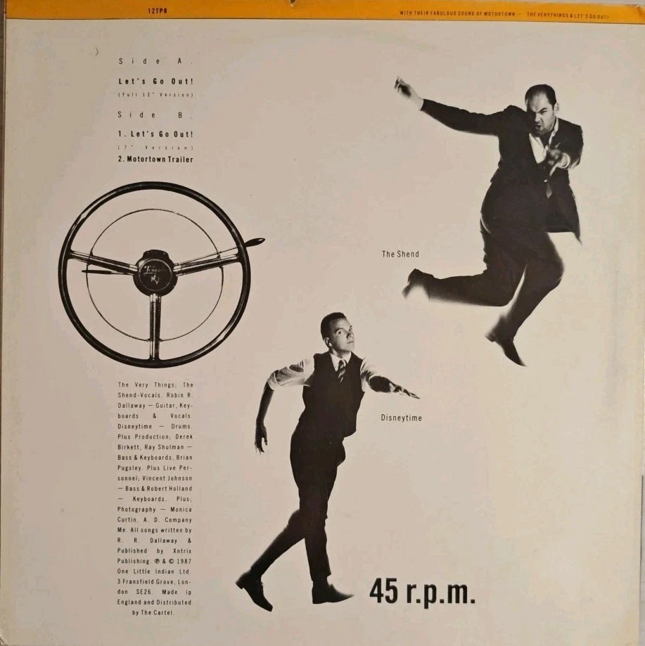 The Very Things Let's Go Out! Vinyl Record 12" EX/VG 12TP8 1987 sleeve The Very Things Let's Go Out! Vinyl Record 12" EX/VG 12TP8 1987 sleeve