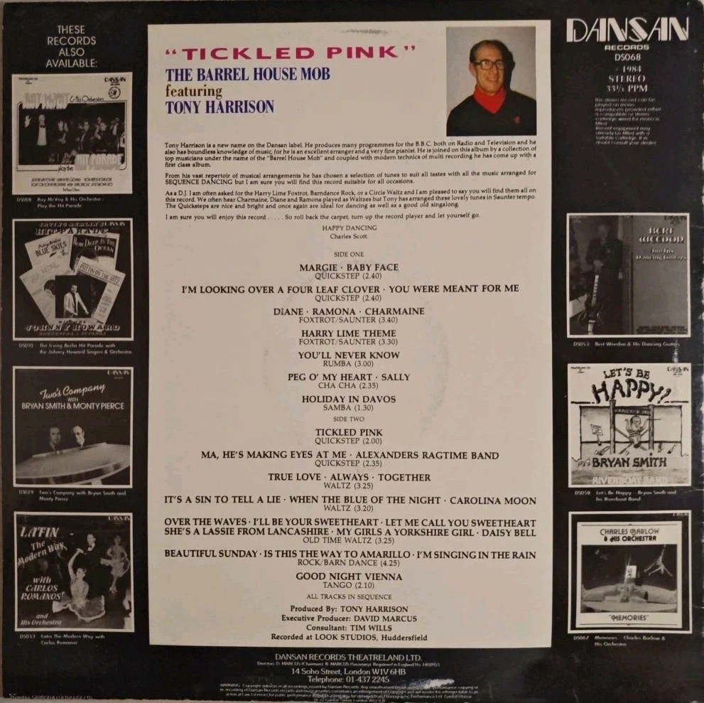 The Barrel House Mob Feat Tony Harrison Tickled Pink Vinyl Record VG/VG DSO68 sleeve The Barrel House Mob Feat Tony Harrison Tickled Pink Vinyl Record VG/VG DSO68 sleeve