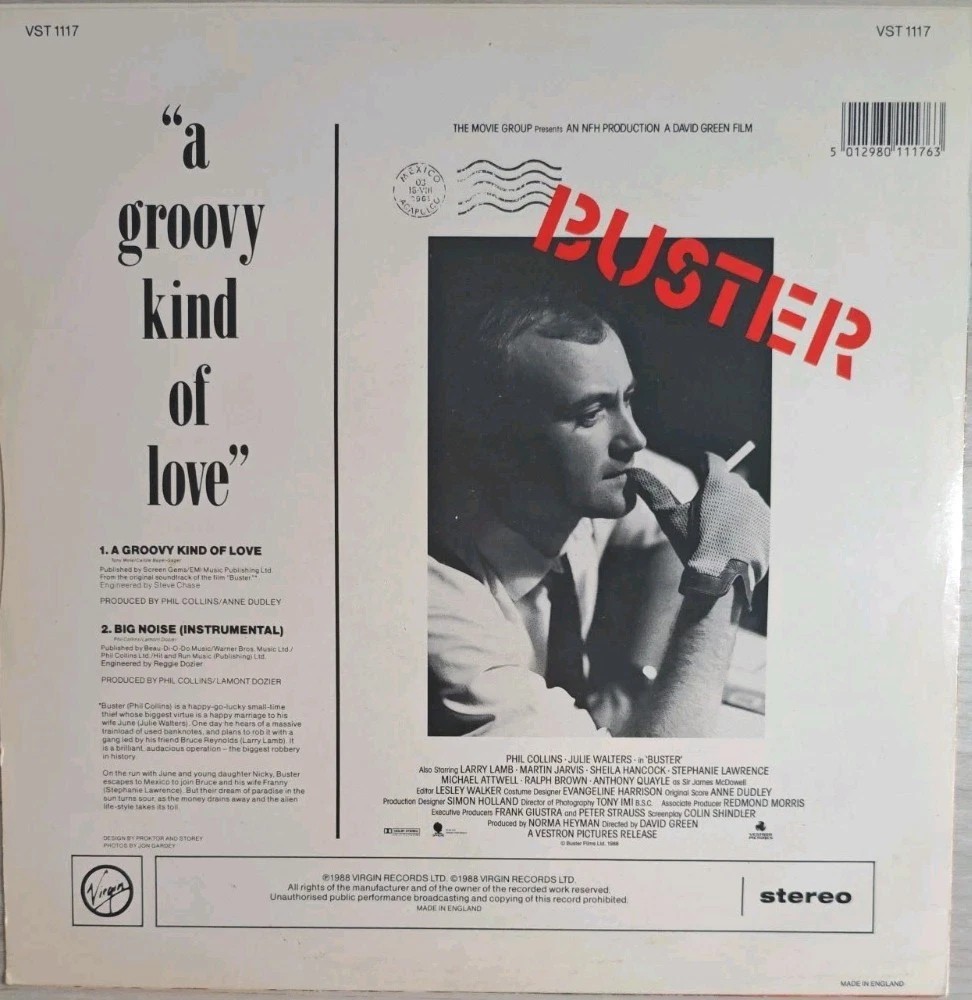 Phil Collins A Groovy Kind Of Love Vinyl Record 12" VG+/VG VST1117 1988 sleeve Phil Collins A Groovy Kind Of Love Vinyl Record 12" VG+/VG VST1117 1988 sleeve