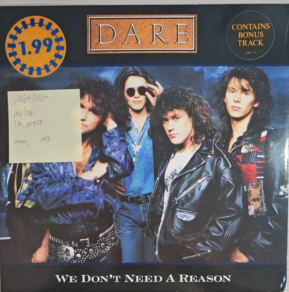 Dare We Don't Need A Reason Vinyl Record 12" VG+/VG+ AMY 775 1991 sleeve Dare We Don't Need A Reason Vinyl Record 12" VG+/VG+ AMY 775 1991 sleeve