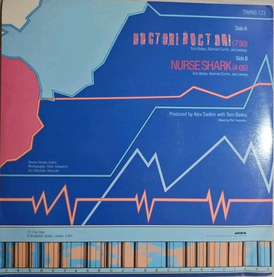 Thompson Twins Doctor Doctor Vinyl Record VG+/VG TWINS123 1984 sleeve Thompson Twins Doctor Doctor Vinyl Record VG+/VG TWINS123 1984 sleeve