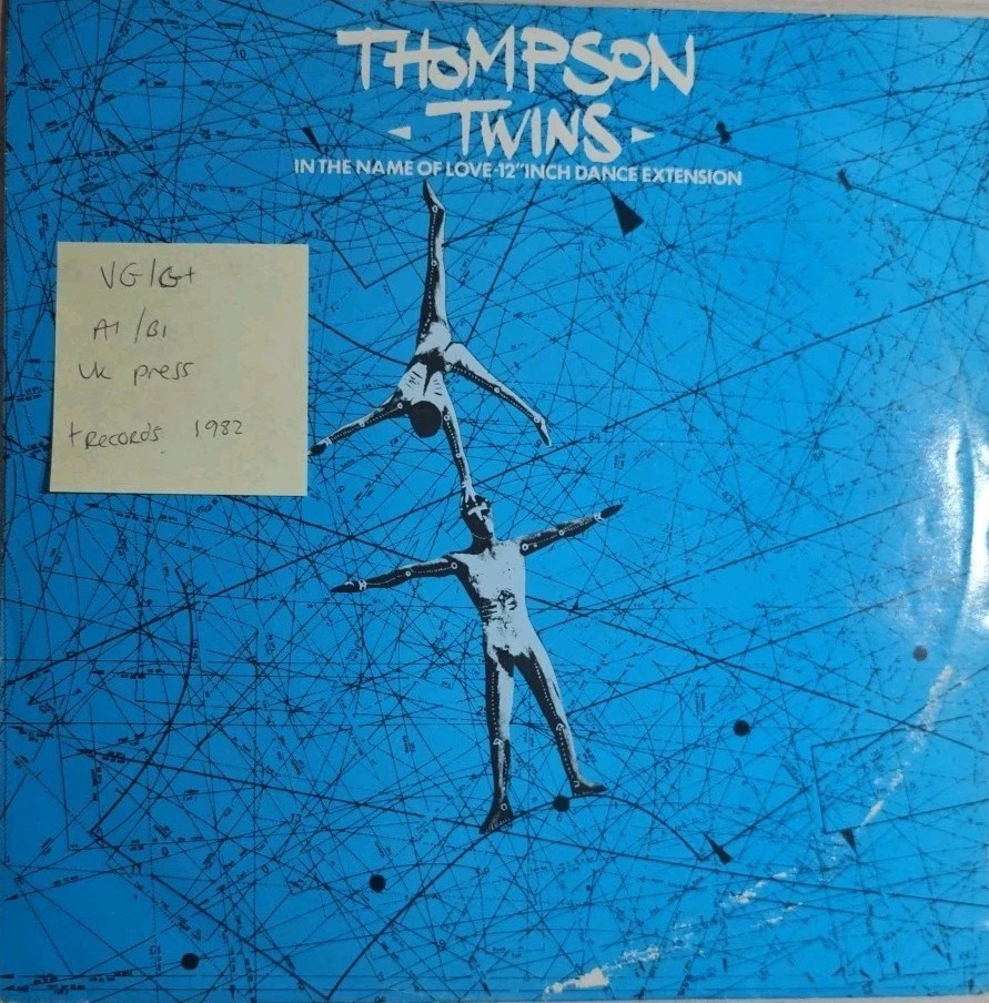 Thompson Twins In The Name Of Love Vinyl Record 12" VG/G+ TEE124 1982 sleeve Thompson Twins In The Name Of Love Vinyl Record 12" VG/G+ TEE124 1982 sleeve