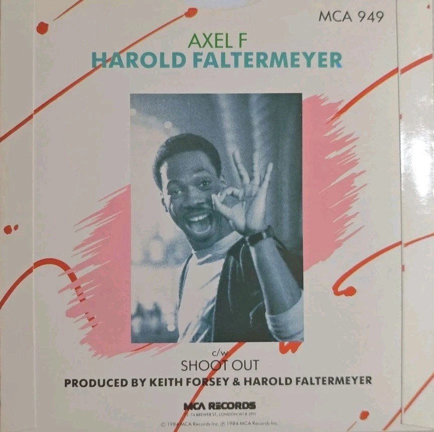 Harold Faltermeyer Axel F Vinyl Record 7" VG+/VG+ MCA 949 1984 sleeve Harold Faltermeyer Axel F Vinyl Record 7" VG+/VG+ MCA 949 1984 sleeve