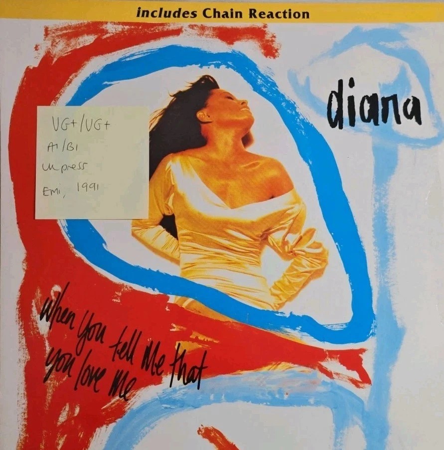 Diana Ross When You Tell Me That You Love Me Vinyl Record VG+/VG+ 12EM217 1991 sleeve Diana Ross When You Tell Me That You Love Me Vinyl Record VG+/VG+ 12EM217 1991 sleeve