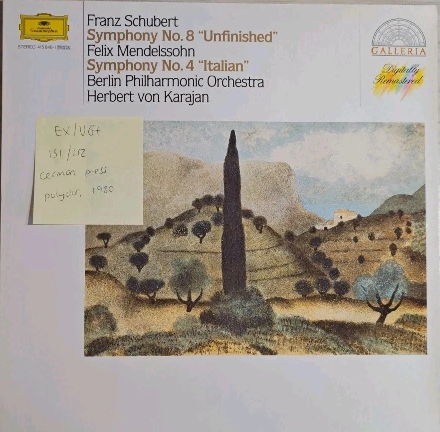 Franz Schubert Symphony No 8 Unfinished Vinyl Record EX/VG+ 415848-1 1980 sleeve Franz Schubert Symphony No 8 Unfinished Vinyl Record EX/VG+ 415848-1 1980 sleeve