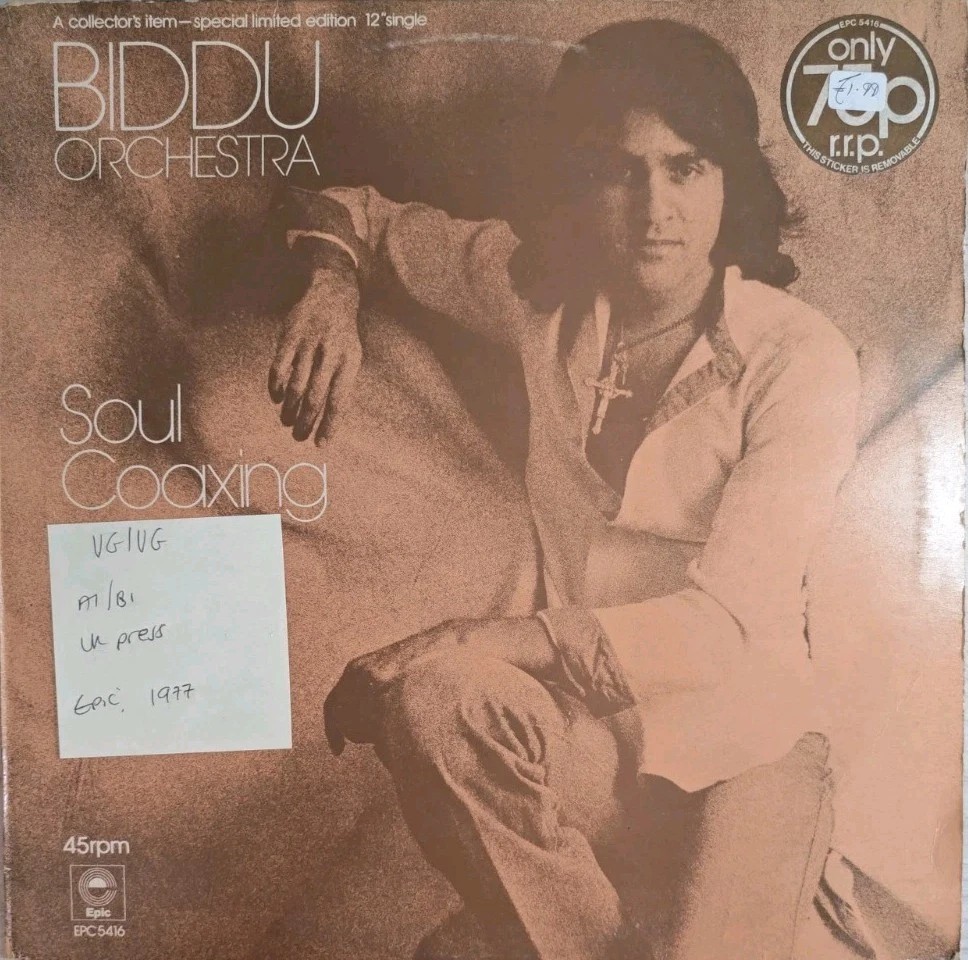 Biddu Orchestra Soul Coaxing Vinyl Record VG/VG EPC 5416 1977 sleeve Biddu Orchestra Soul Coaxing Vinyl Record VG/VG EPC 5416 1977 sleeve