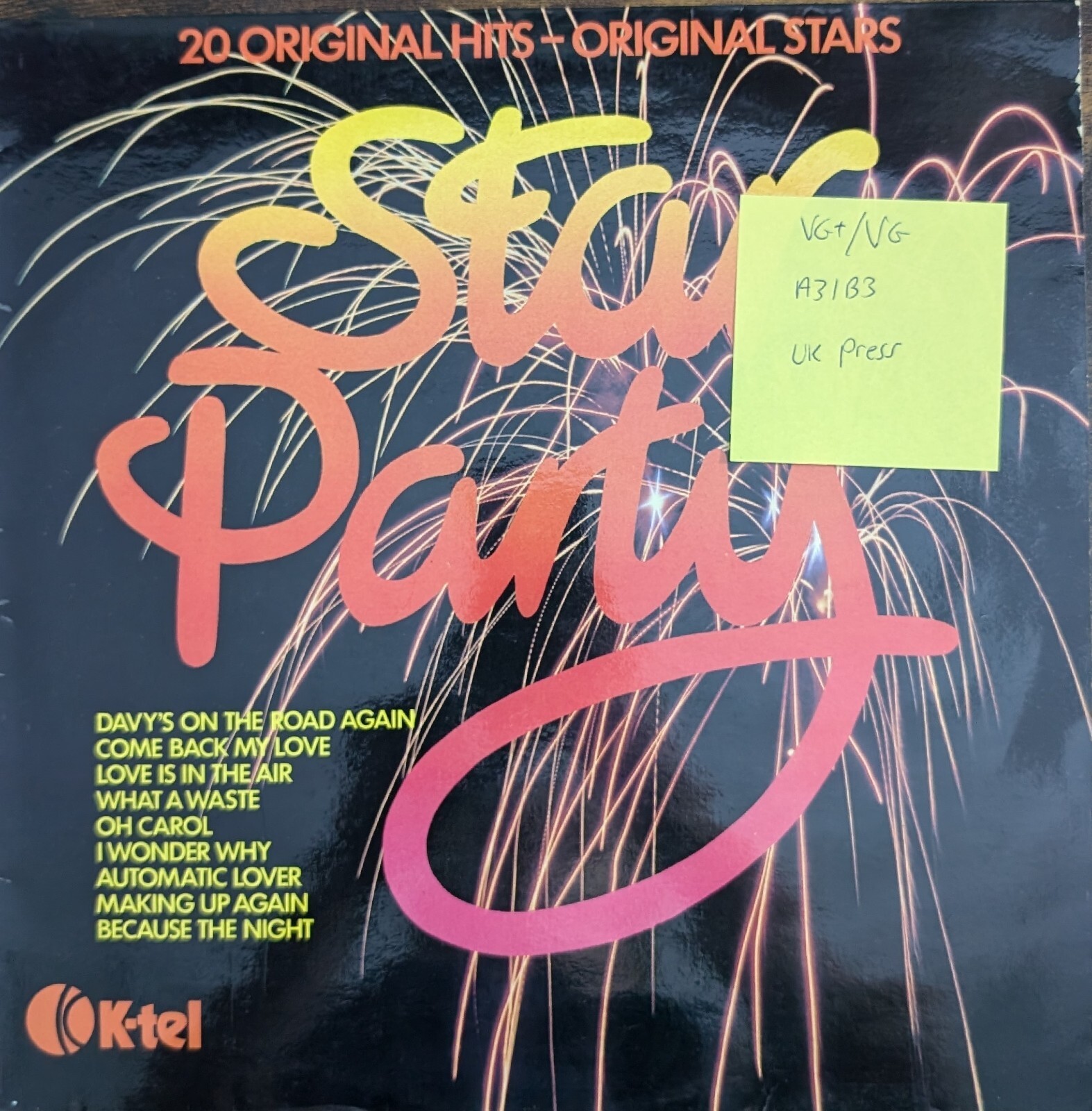 Various Star Party Vinyl Record LP VG+/VG NE1034 1978 sleeve Various Star Party Vinyl Record LP VG+/VG NE1034 1978 sleeve