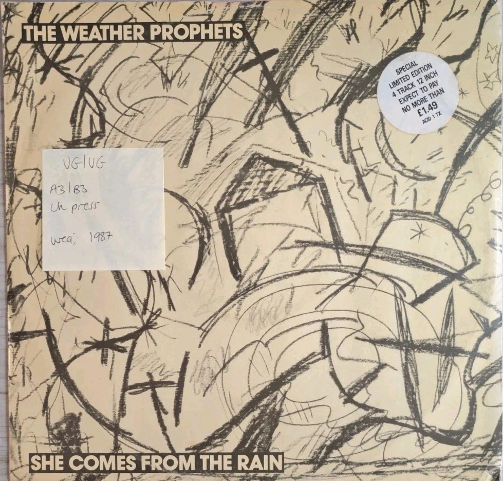 The Weather Prophets She Comes From The Rain Vinyl Record 12" VG/VG ACID1TX 1987 sleeve The Weather Prophets She Comes From The Rain Vinyl Record 12" VG/VG ACID1TX 1987 sleeve
