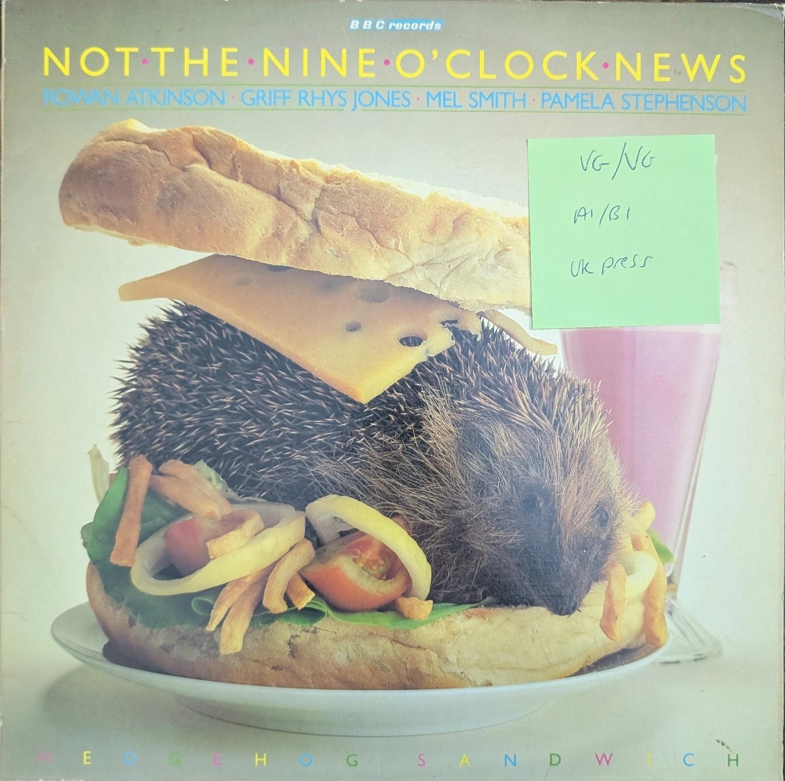 Various Not The Nine O'Clock News Hedgehog Sandwich Vinyl Record VG/VG REB 421 sleeve Various Not The Nine O'Clock News Hedgehog Sandwich Vinyl Record VG/VG REB 421 sleeve