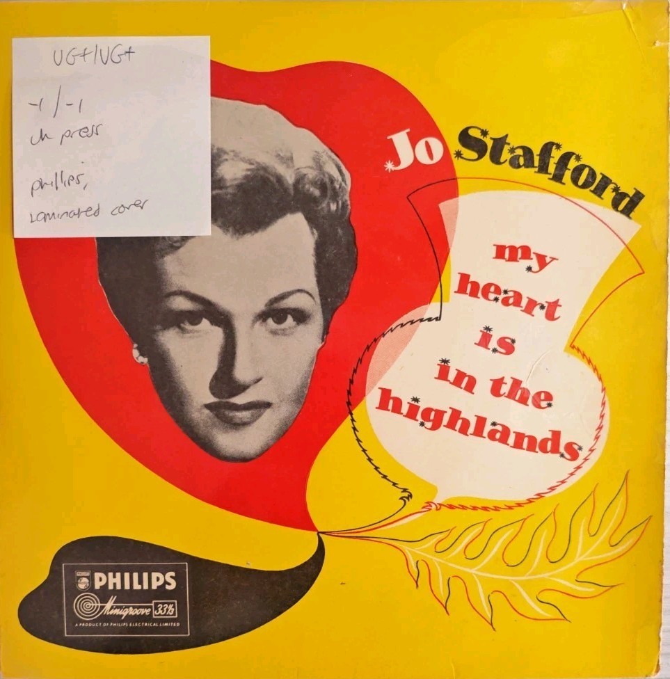 Jo Stafford My Heart Is In The Highlands Vinyl Record VG+/VG+ BBR8072 sleeve Jo Stafford My Heart Is In The Highlands Vinyl Record VG+/VG+ BBR8072 sleeve
