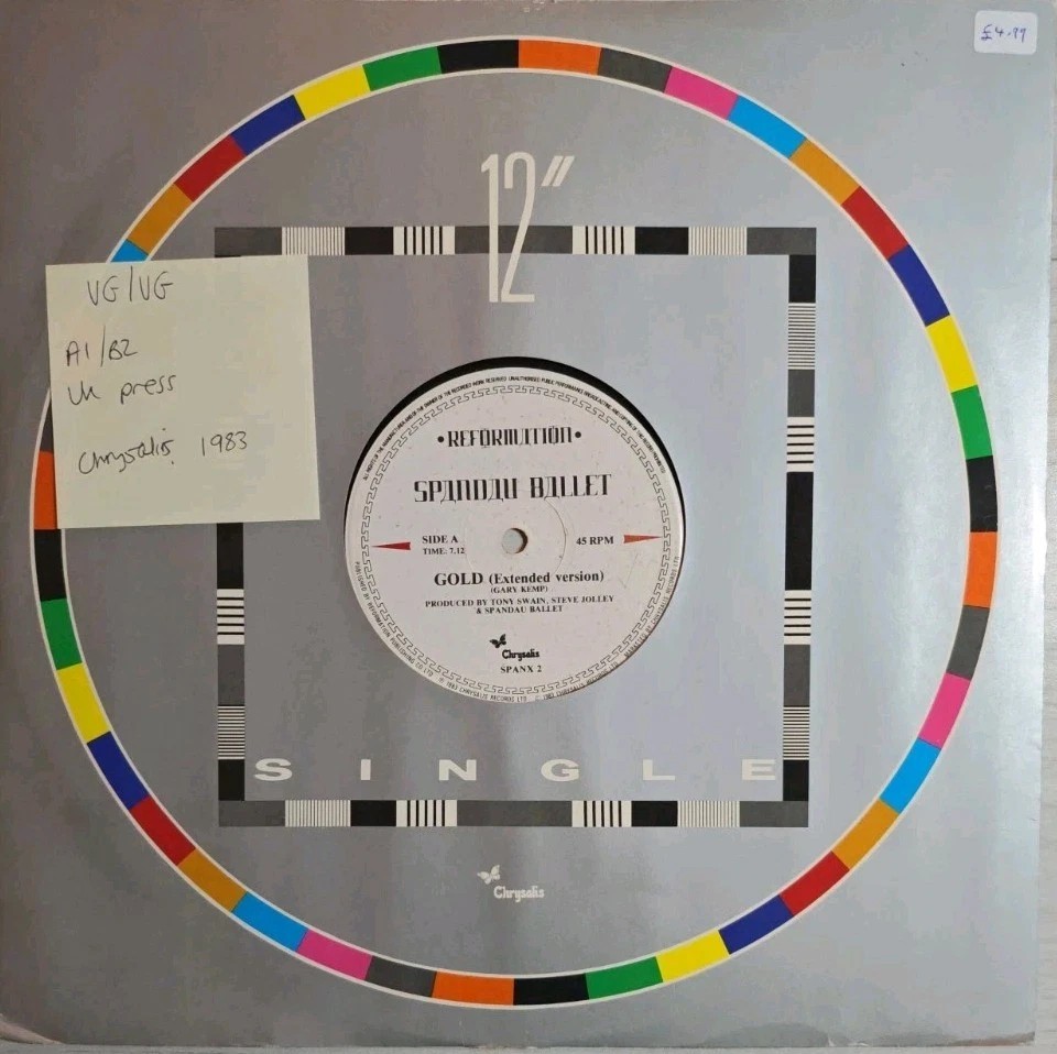 Spandau Ballet Gold Vinyl Record 12" VG/VG SPANX 2 1983 sleeve Spandau Ballet Gold Vinyl Record 12" VG/VG SPANX 2 1983 sleeve
