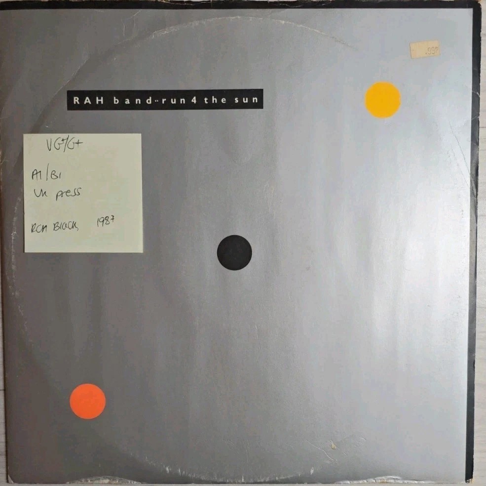 RAH Band Run 4 The Sun Vinyl Record 12" VG+/G+ PT41414 1987 sleeve RAH Band Run 4 The Sun Vinyl Record 12" VG+/G+ PT41414 1987 sleeve