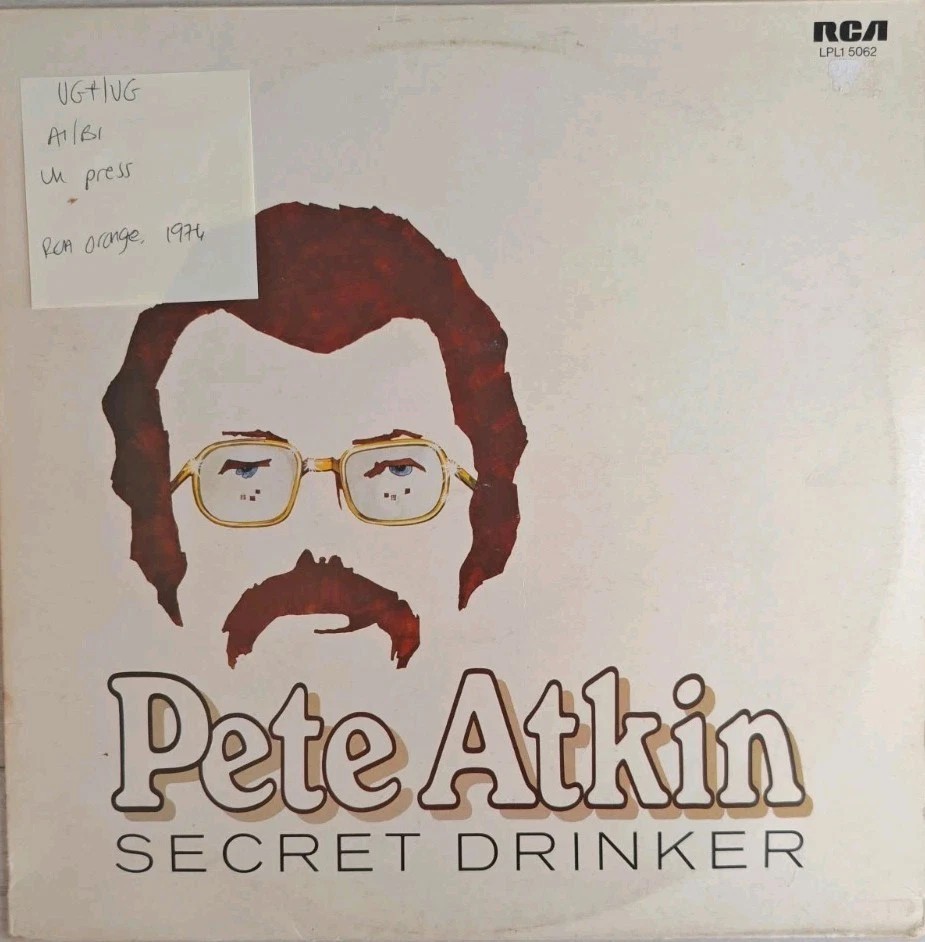 Pete Atkin Secret Drinker Vinyl Record VG+/VG RCA LPL1 5062 1976 sleeve Pete Atkin Secret Drinker Vinyl Record VG+/VG RCA LPL1 5062 1976 sleeve