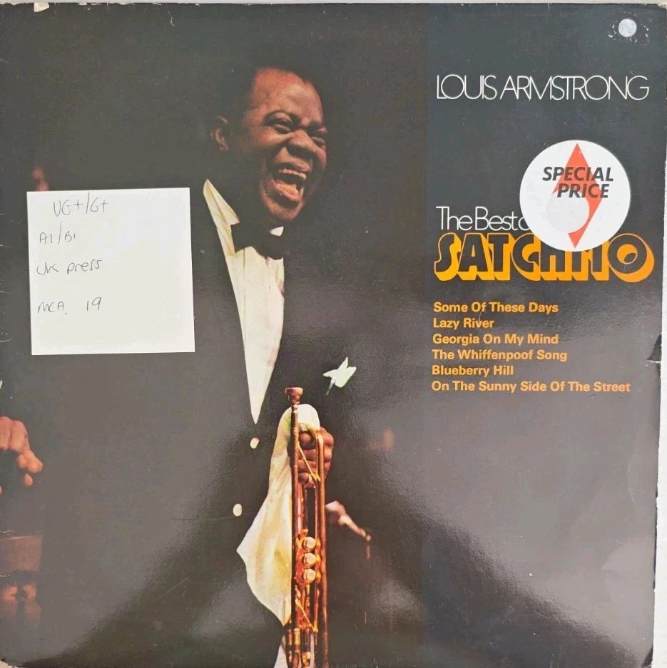 Louis Armstrong The Best Of Satchmo Vinyl Record LP VG+/G+ MCL1600 1974 sleeve Louis Armstrong The Best Of Satchmo Vinyl Record LP VG+/G+ MCL1600 1974 sleeve