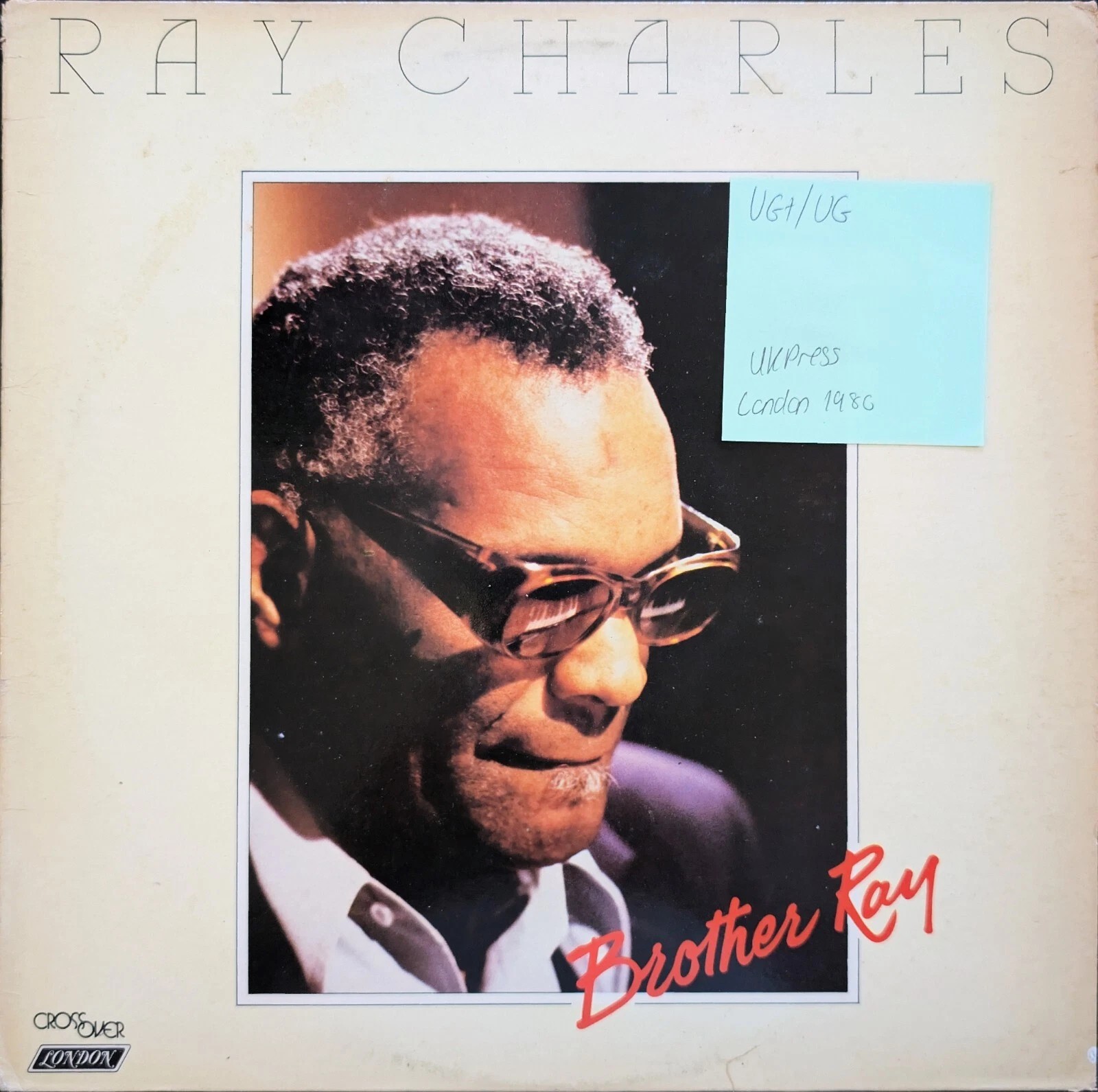 Ray Charles Brother Ray Vinyl Record LP VG+/VG SH8546 1980 sleeve Ray Charles Brother Ray Vinyl Record LP VG+/VG SH8546 1980 sleeve