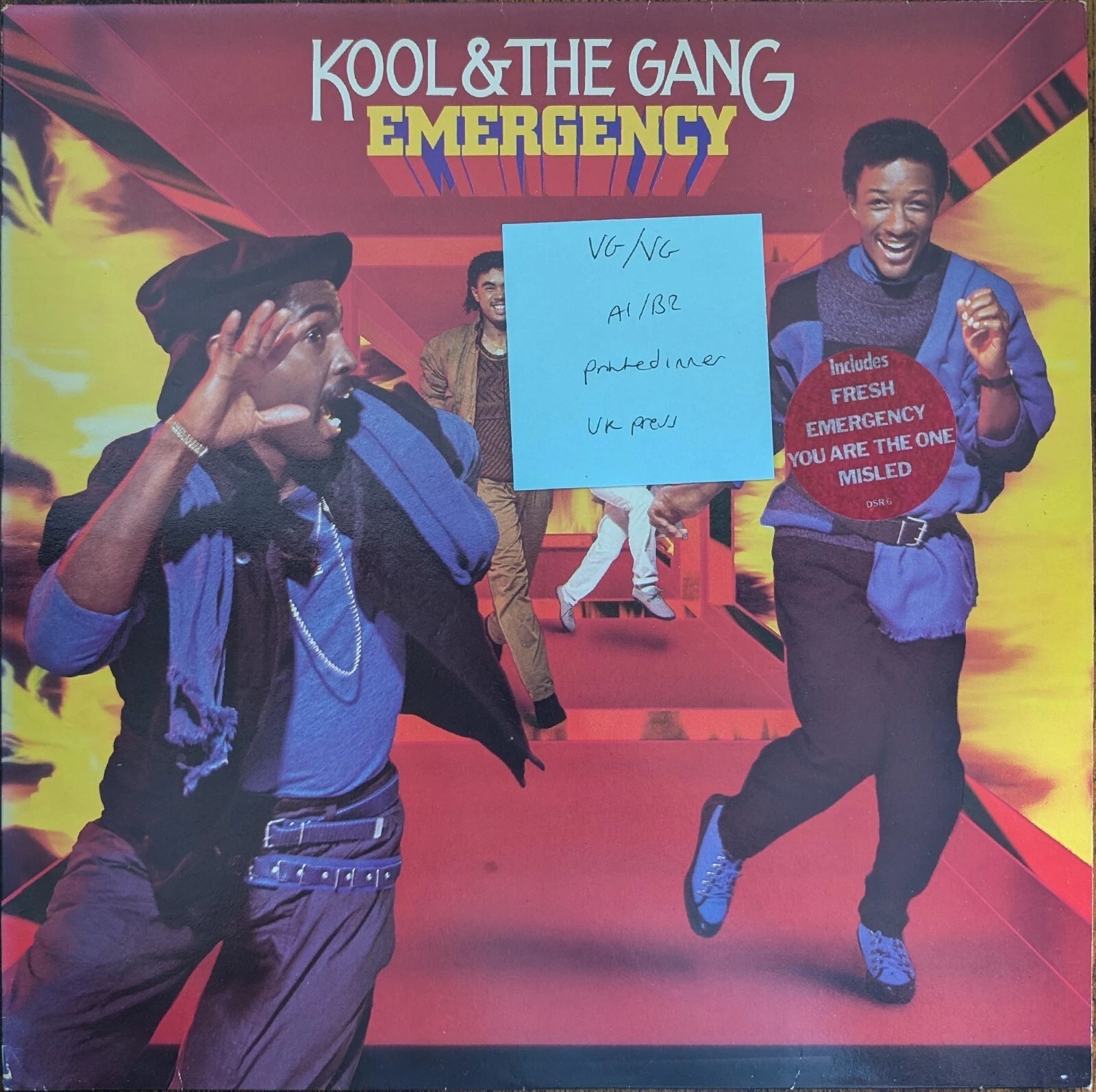Kool & The Gang Emergency Vinyl Record LP VG/VG DSR6 1984 sleeve Kool & The Gang Emergency Vinyl Record LP VG/VG DSR6 1984 sleeve