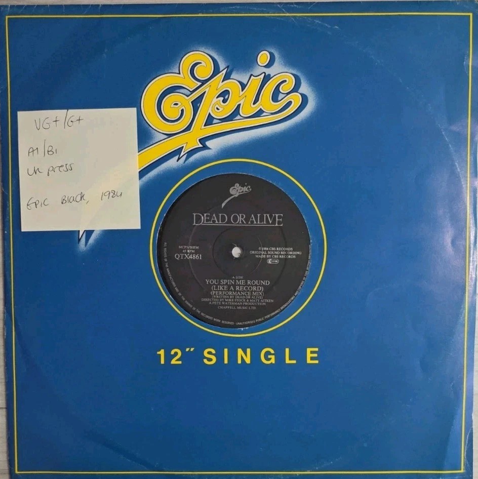 Dead Or Alive You Soon Me Round Vinyl Record 12" VG+/G+ QTX4861 1984 sleeve Dead Or Alive You Soon Me Round Vinyl Record 12" VG+/G+ QTX4861 1984 sleeve