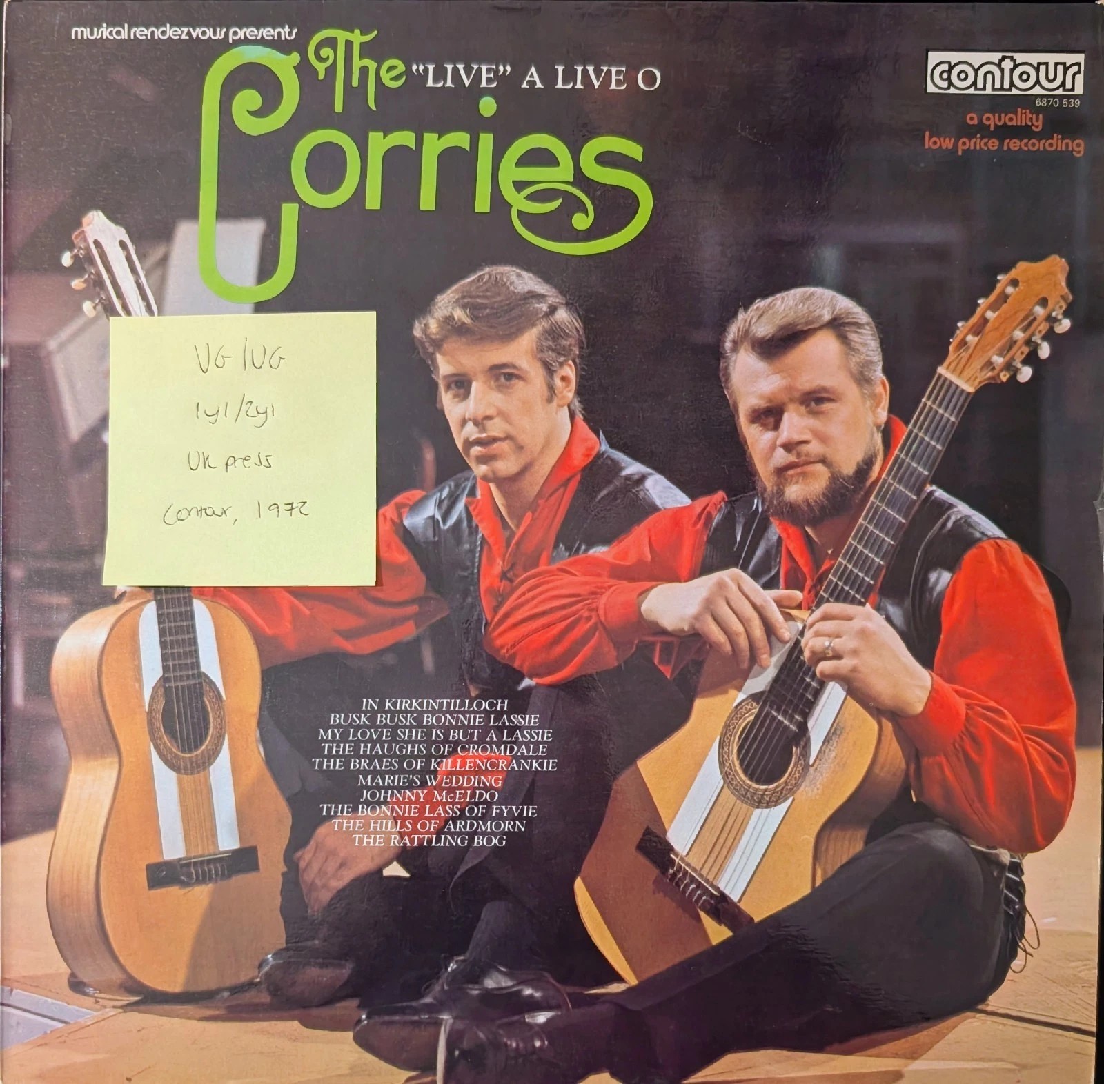 The Corries Love A Live O Vinyl Record LP VG/VG 6870539 1972 sleeve The Corries Love A Live O Vinyl Record LP VG/VG 6870539 1972 sleeve