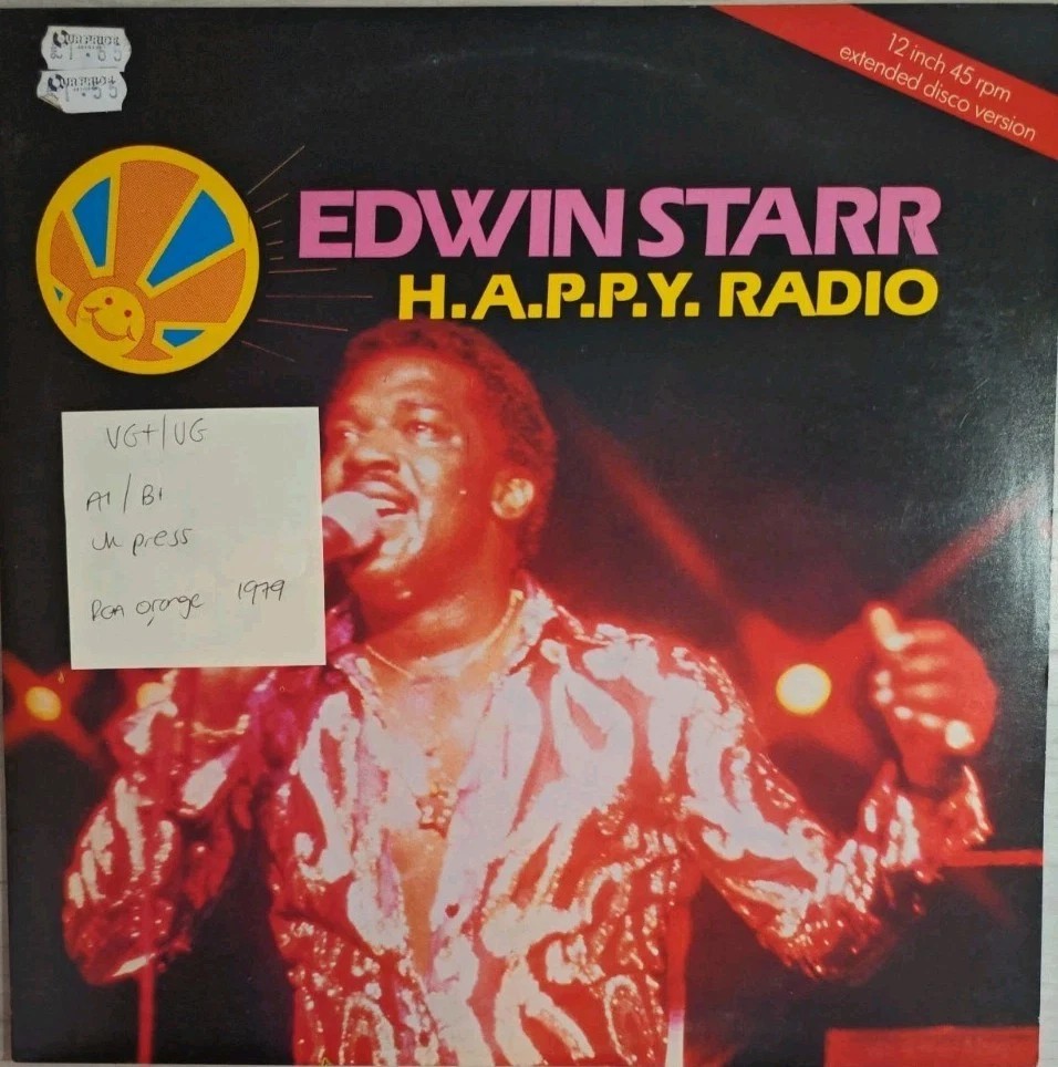 Edwin Starr H.A.P.P.Y. Radio Vinyl Record 12" VG+/VG TCD2408 1979 sleeve Edwin Starr H.A.P.P.Y. Radio Vinyl Record 12" VG+/VG TCD2408 1979 sleeve
