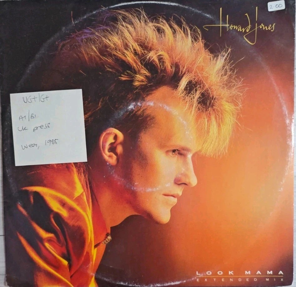 Howard Jones Look Mama (Extended Mix) Vinyl Record 12" VG+/G+ HOW7T 1985 sleeve Howard Jones Look Mama (Extended Mix) Vinyl Record 12" VG+/G+ HOW7T 1985 sleeve