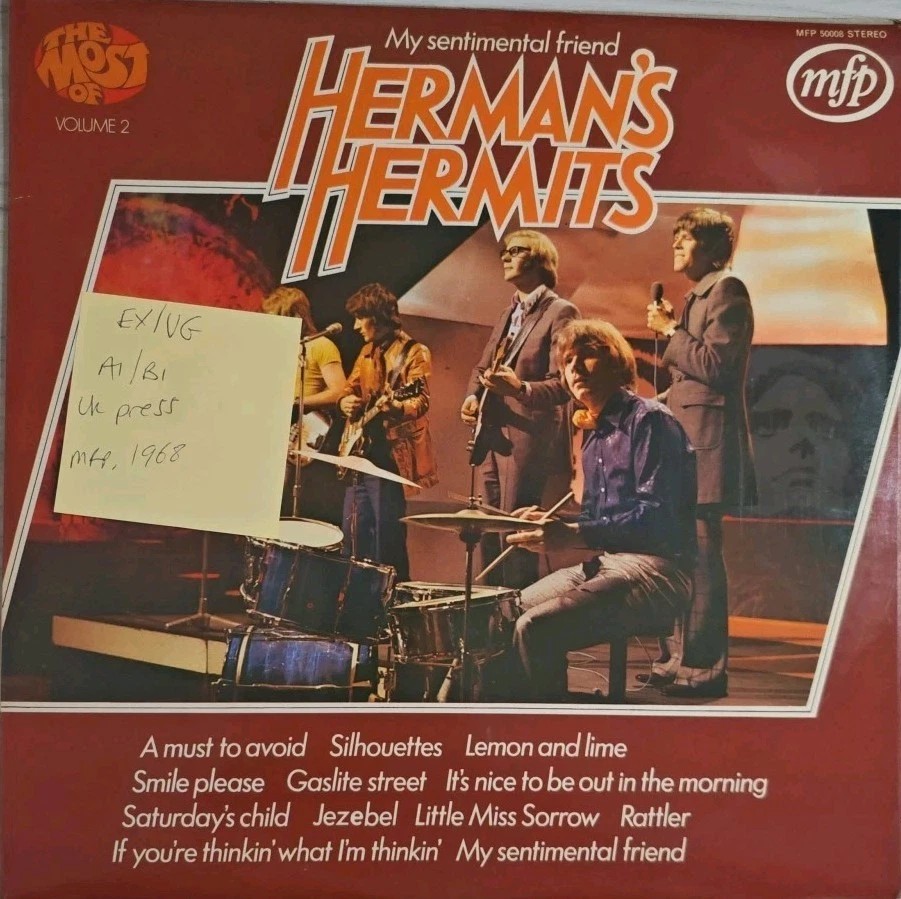 Herman's Hermits My Sentimental Friend Vinyl Record EX/VG MFP500008 1968 sleeve Herman's Hermits My Sentimental Friend Vinyl Record EX/VG MFP500008 1968 sleeve
