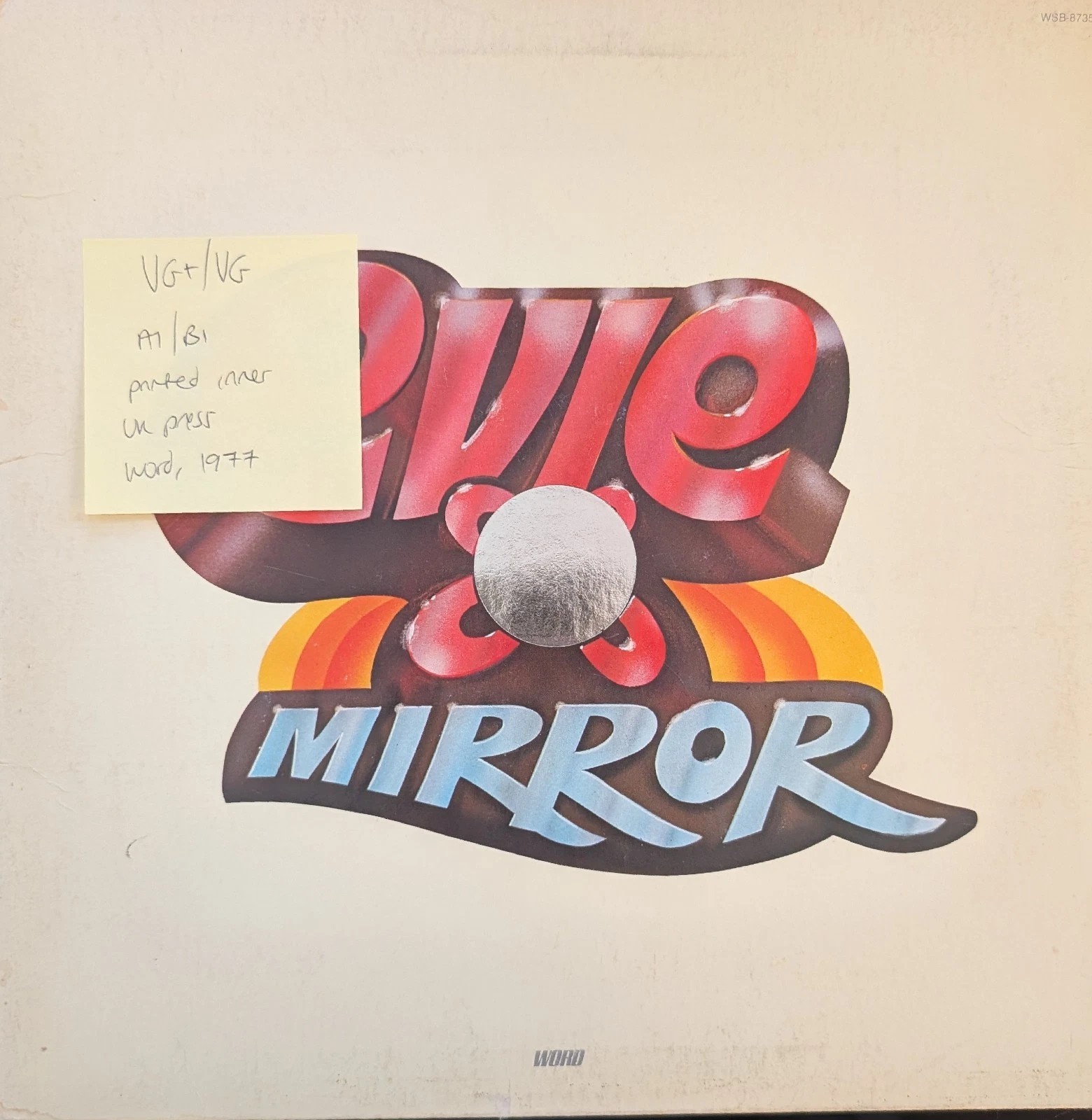 Evie Mirror Vinyl Record LP VG+/VG WSB-8735 1977 sleeve Evie Mirror Vinyl Record LP VG+/VG WSB-8735 1977 sleeve