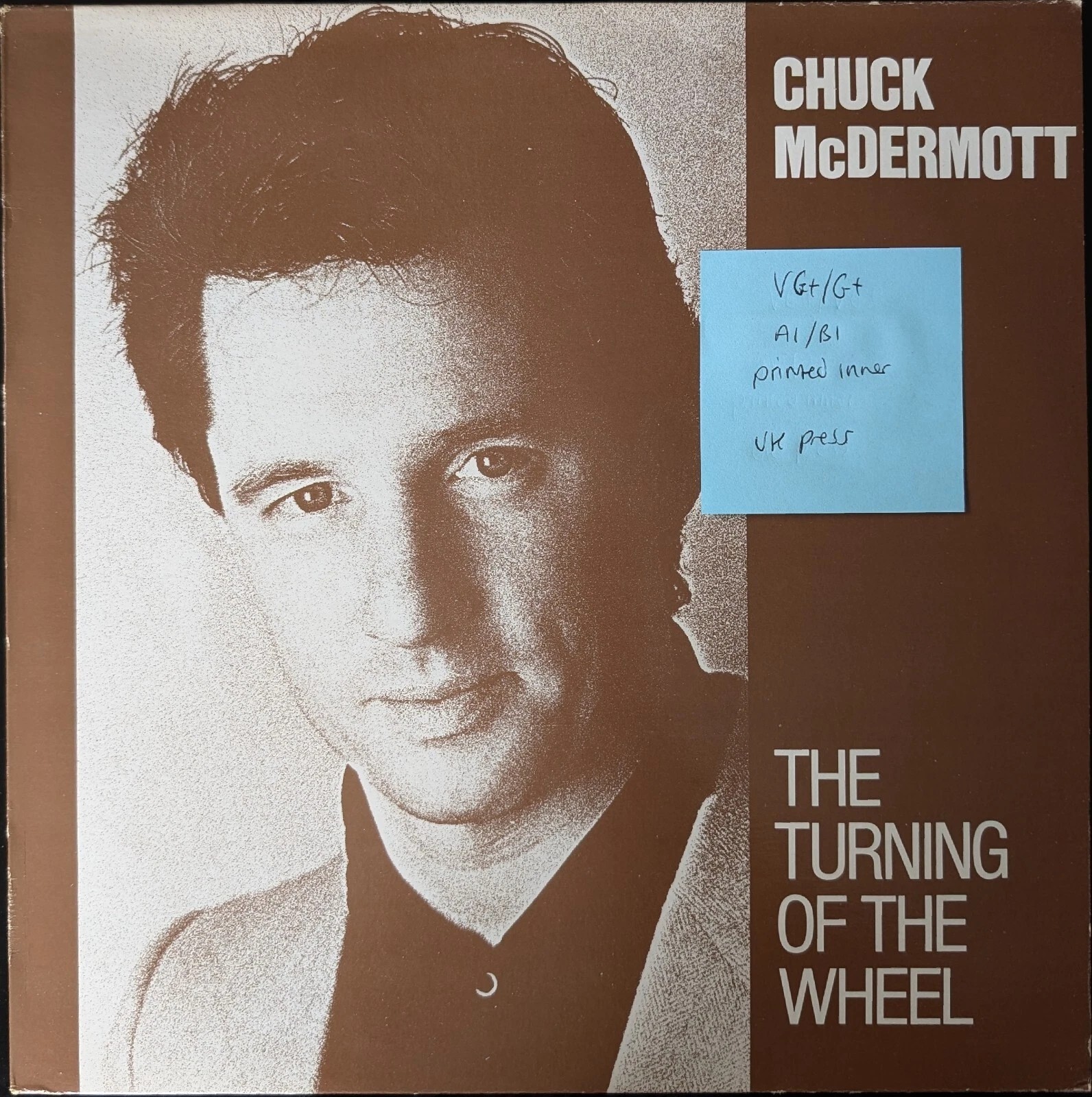 Chuck McDermott Turning of the Wheel Vinyl Record VG+/G+ SSAD02 1986 1st Press sleeve Chuck McDermott Turning of the Wheel Vinyl Record VG+/G+ SSAD02 1986 1st Press sleeve