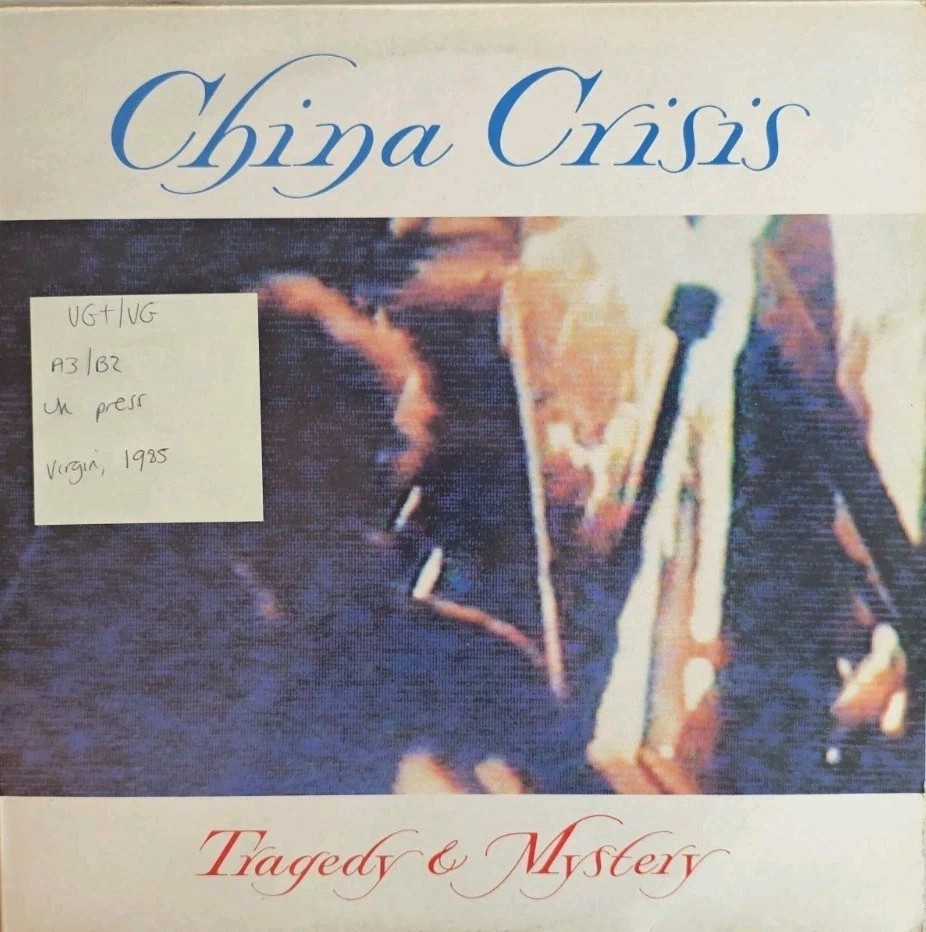 China Crisis Tragedy & Mystery Vinyl Record 12" VG+/VG VS587 1985 sleeve China Crisis Tragedy & Mystery Vinyl Record 12" VG+/VG VS587 1985 sleeve