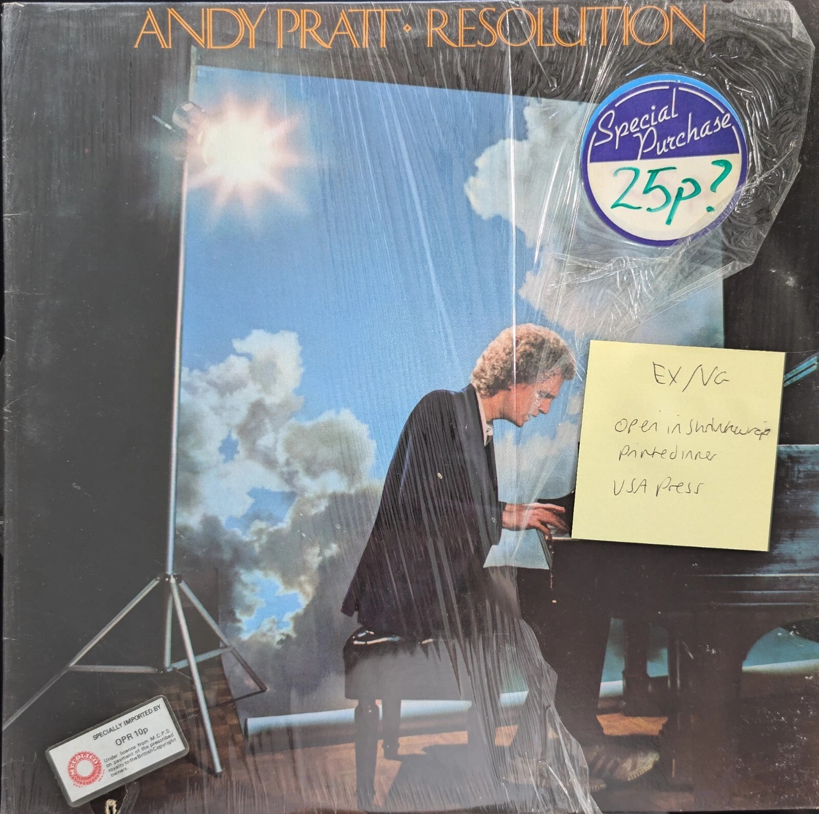 Andy Pratt Resolution Vinyl Record LP EX/VG NE438 1976 sleeve Andy Pratt Resolution Vinyl Record LP EX/VG NE438 1976 sleeve