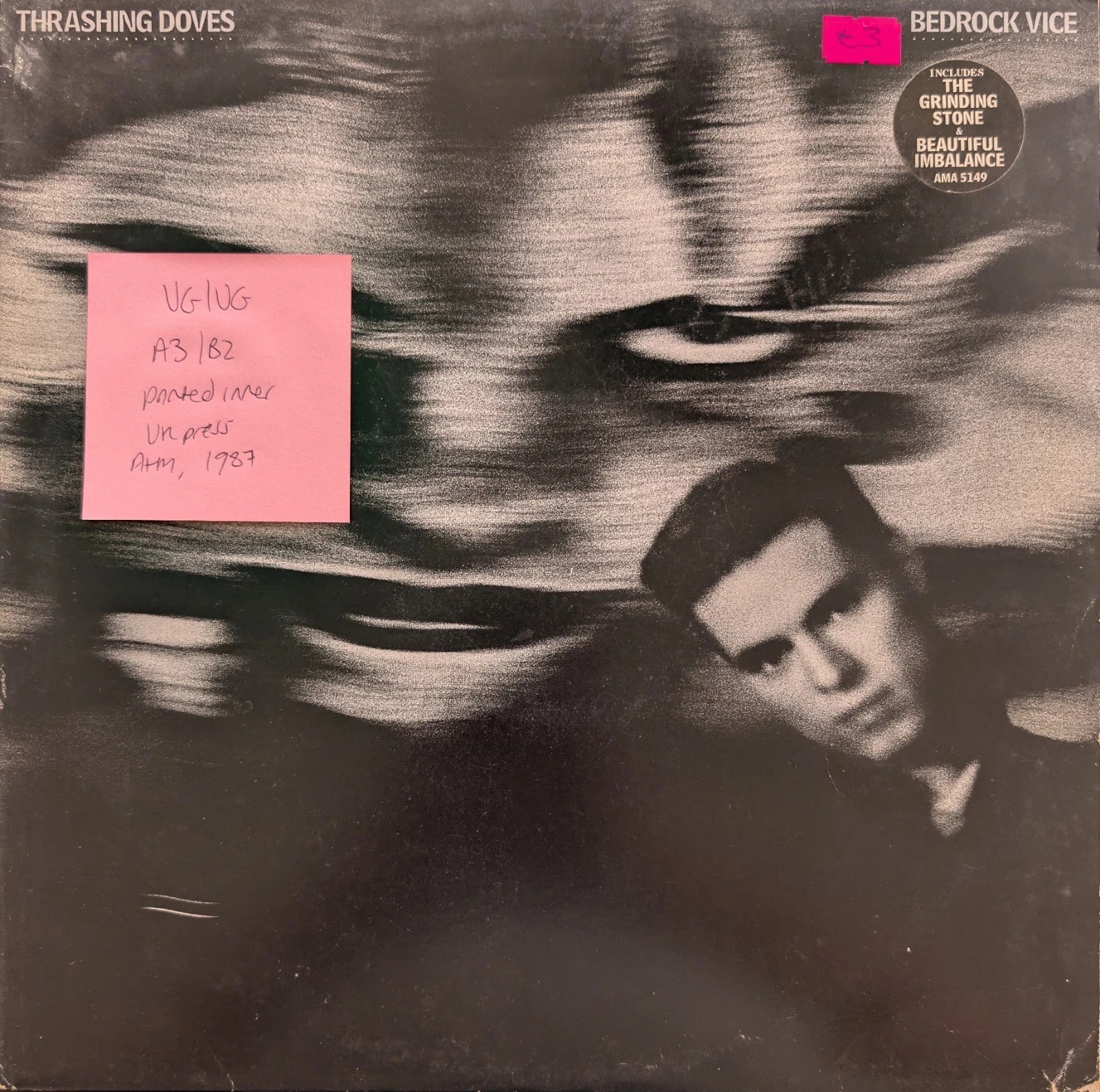 Thrashing Doves Bedrock Vice Vinyl Record LP VG/VG AMA5149 1987 sleeve Thrashing Doves Bedrock Vice Vinyl Record LP VG/VG AMA5149 1987 sleeve