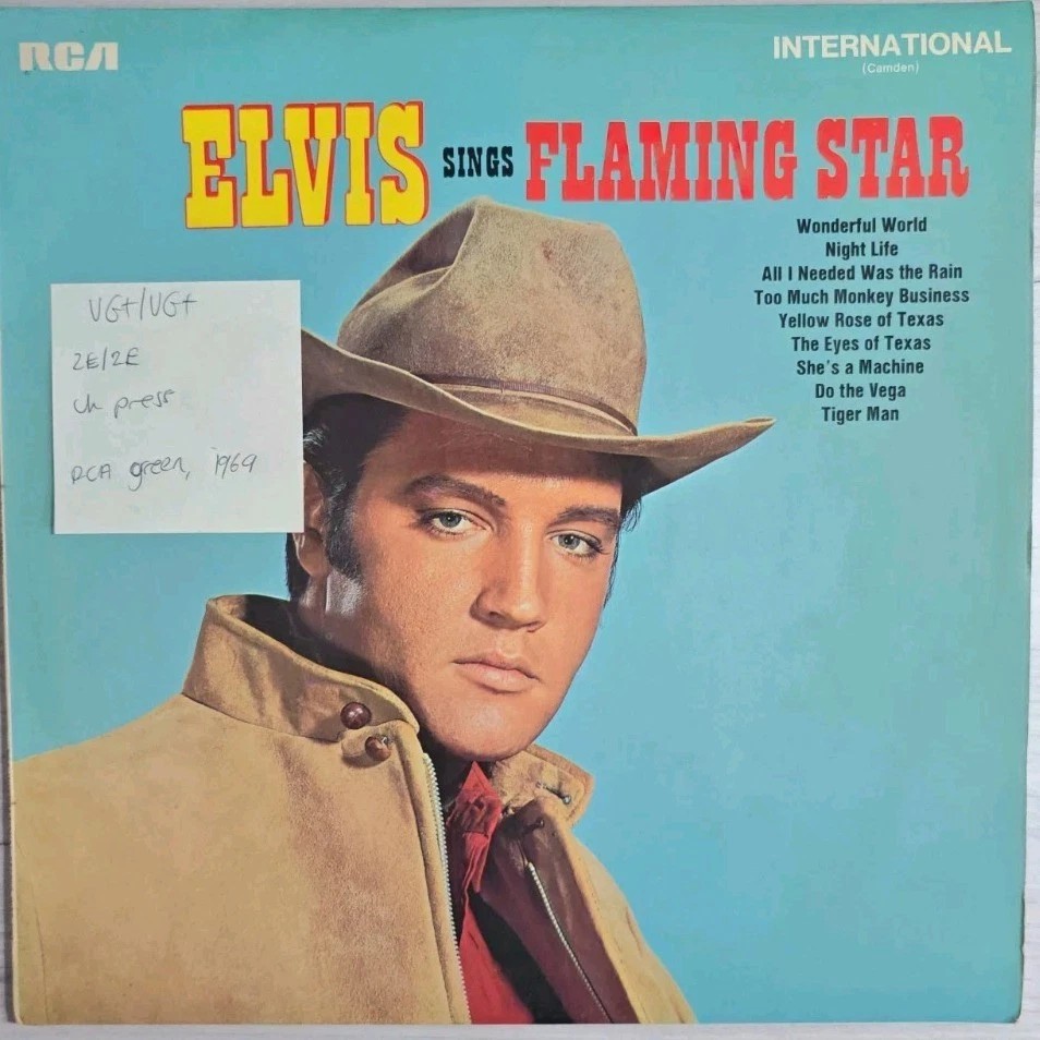 Elvis Presley Flaming Star Vinyl Record LP VG+/VG+ INTS1012 1969 sleeve Elvis Presley Flaming Star Vinyl Record LP VG+/VG+ INTS1012 1969 sleeve