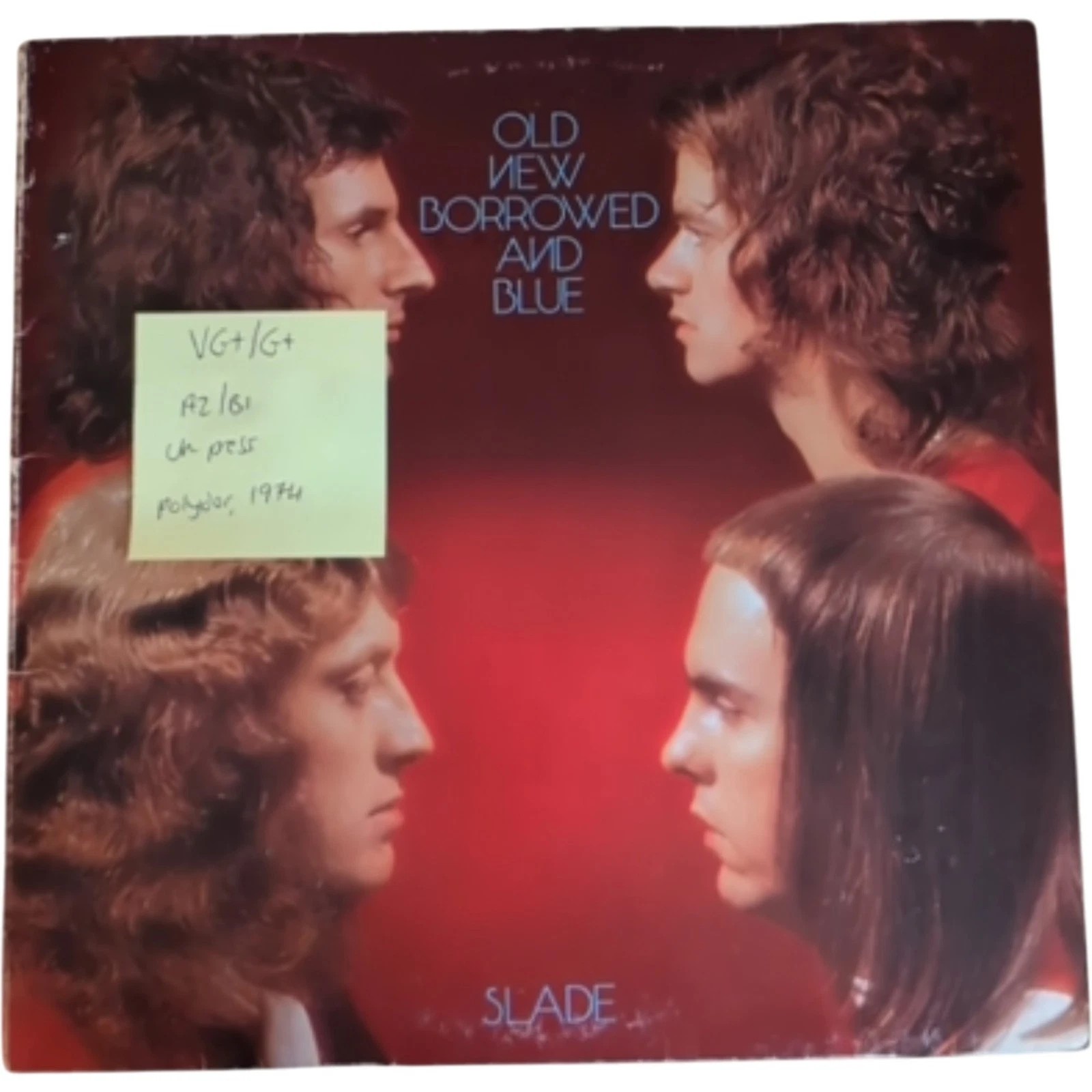 Slade Old New Borrowed and Blue Vinyl Record LP VG+/G+ 2383 261 1974 sleeve Slade Old New Borrowed and Blue Vinyl Record LP VG+/G+ 2383 261 1974 sleeve