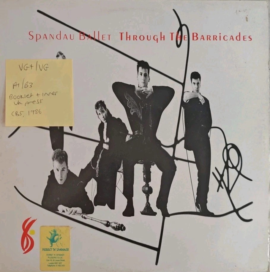 Spandau Ballet Through The Barricades Vinyl Record LP VG+/VG CBS 450259 1986 sleeve Spandau Ballet Through The Barricades Vinyl Record LP VG+/VG CBS 450259 1986 sleeve