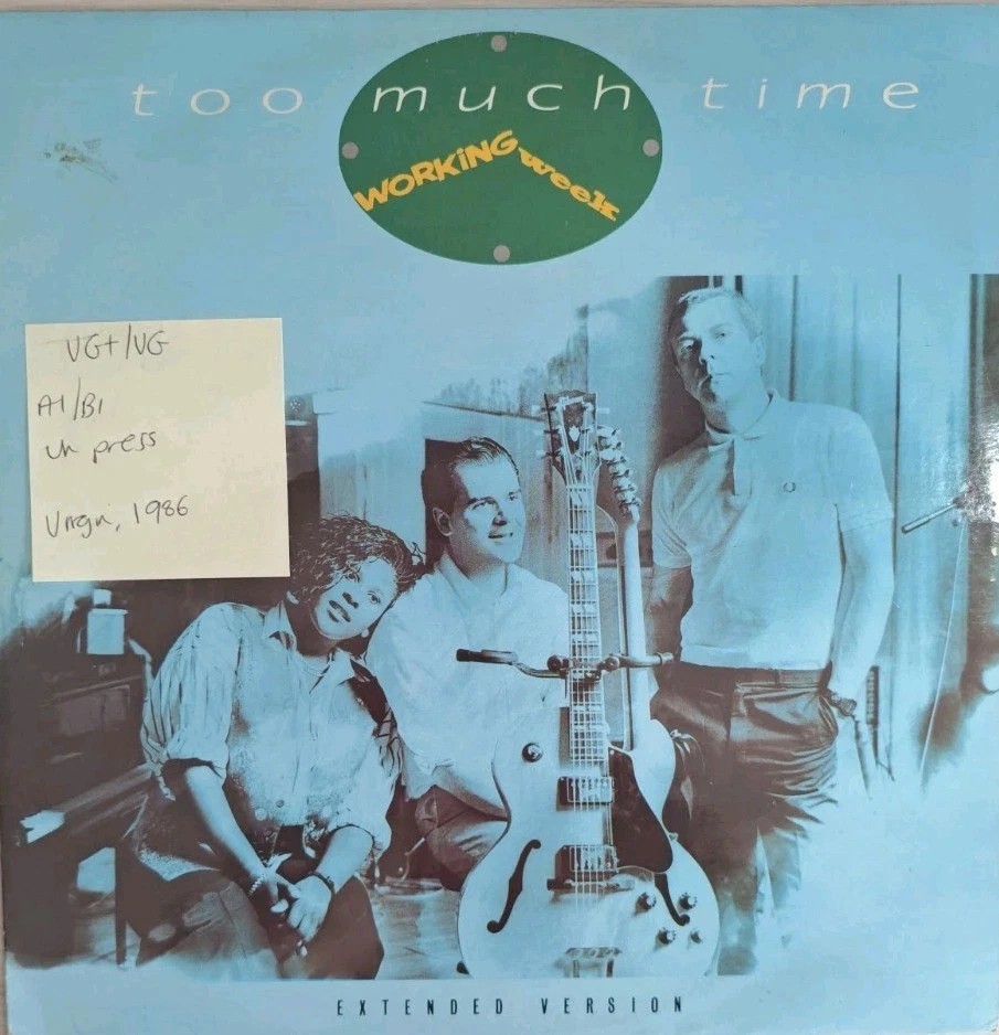 Working Week Too Much Time Vinyl Record 12" VG+/VG VS 887-12 1986 vinyl record sleeve Working Week Too Much Time Vinyl Record 12" VG+/VG VS 887-12 1986 vinyl record sleeve
