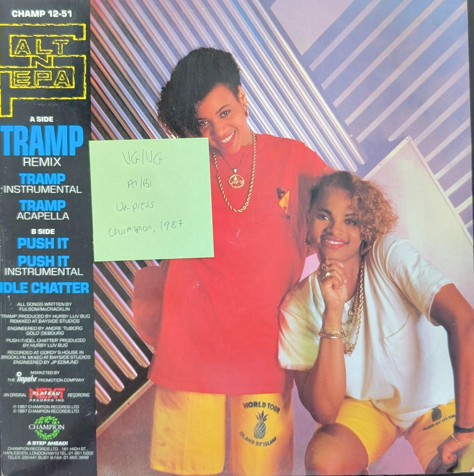 Salt & Pepa Tramp (Remix) Vinyl Record VG/VG CHAMP51 1987 sleeve Salt & Pepa Tramp (Remix) Vinyl Record VG/VG CHAMP51 1987 sleeve