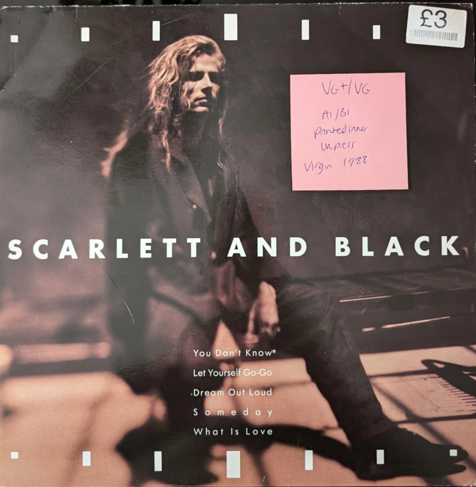 Scarlett And Black Self Titled Vinyl Record VG+/VG 7 90647-1 988 sleeve Scarlett And Black Self Titled Vinyl Record VG+/VG 7 90647-1 988 sleeve