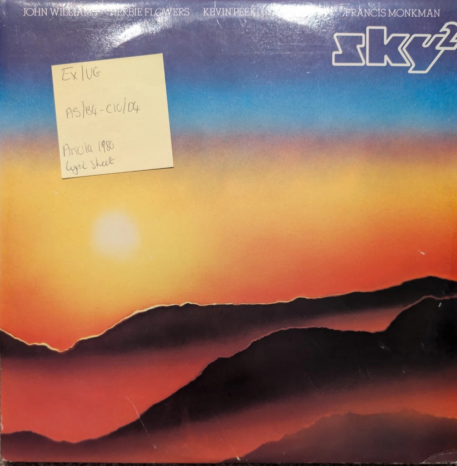 Sky Sky 2 Vinyl Record 2LP EX/VG AD SKY2 1980 sleeve Sky Sky 2 Vinyl Record 2LP EX/VG AD SKY2 1980 sleeve