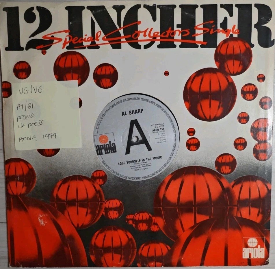 Al Sharp Lose Yourself In The Music Vinyl Record 12" VG/VG AROD155 1979 sleeve Al Sharp Lose Yourself In The Music Vinyl Record 12" VG/VG AROD155 1979 sleeve