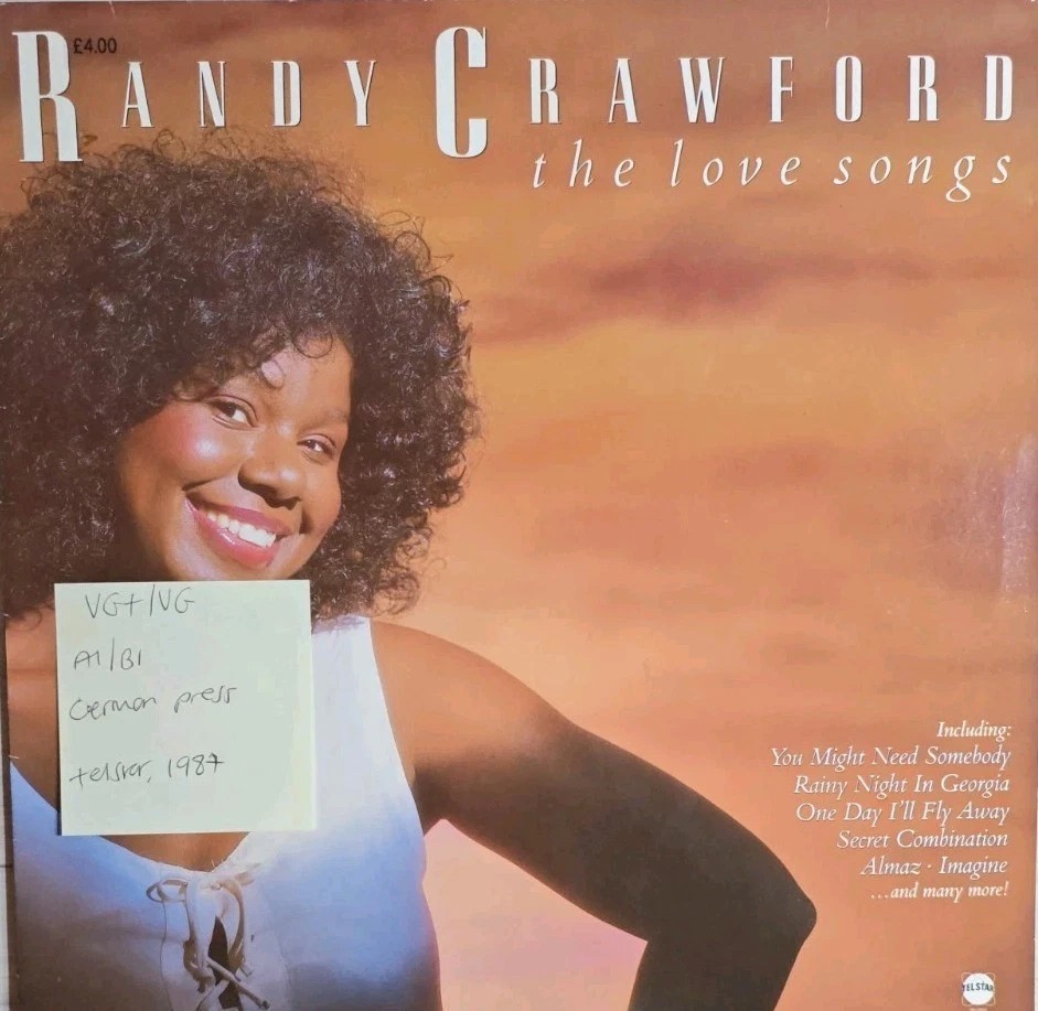 Randy Crawford The Love Songs Vinyl Record LP VG+/VG STAR2299 1987 sleeve Randy Crawford The Love Songs Vinyl Record LP VG+/VG STAR2299 1987 sleeve