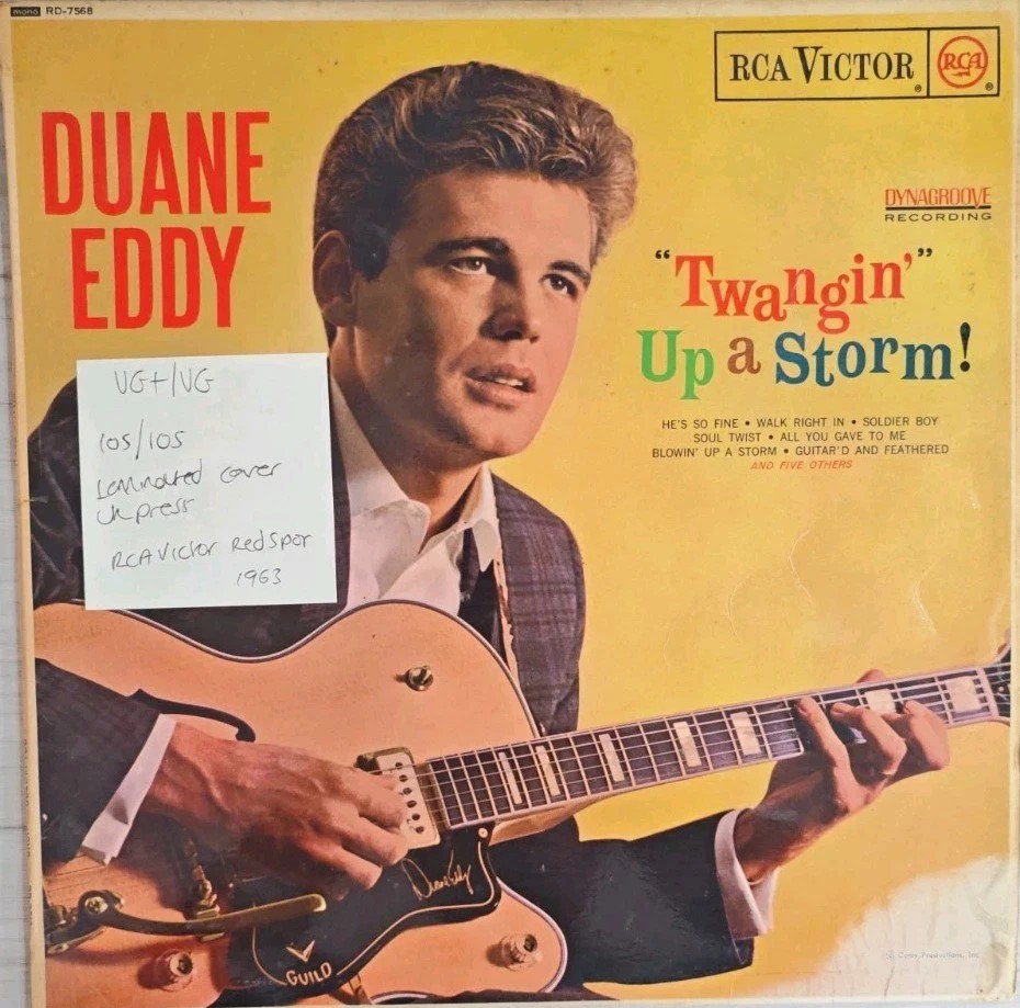 Duane Eddy Twangin Up A Storm! Vinyl Record VG+/VG RD-7568 1963 sleeve Duane Eddy Twangin Up A Storm! Vinyl Record VG+/VG RD-7568 1963 sleeve