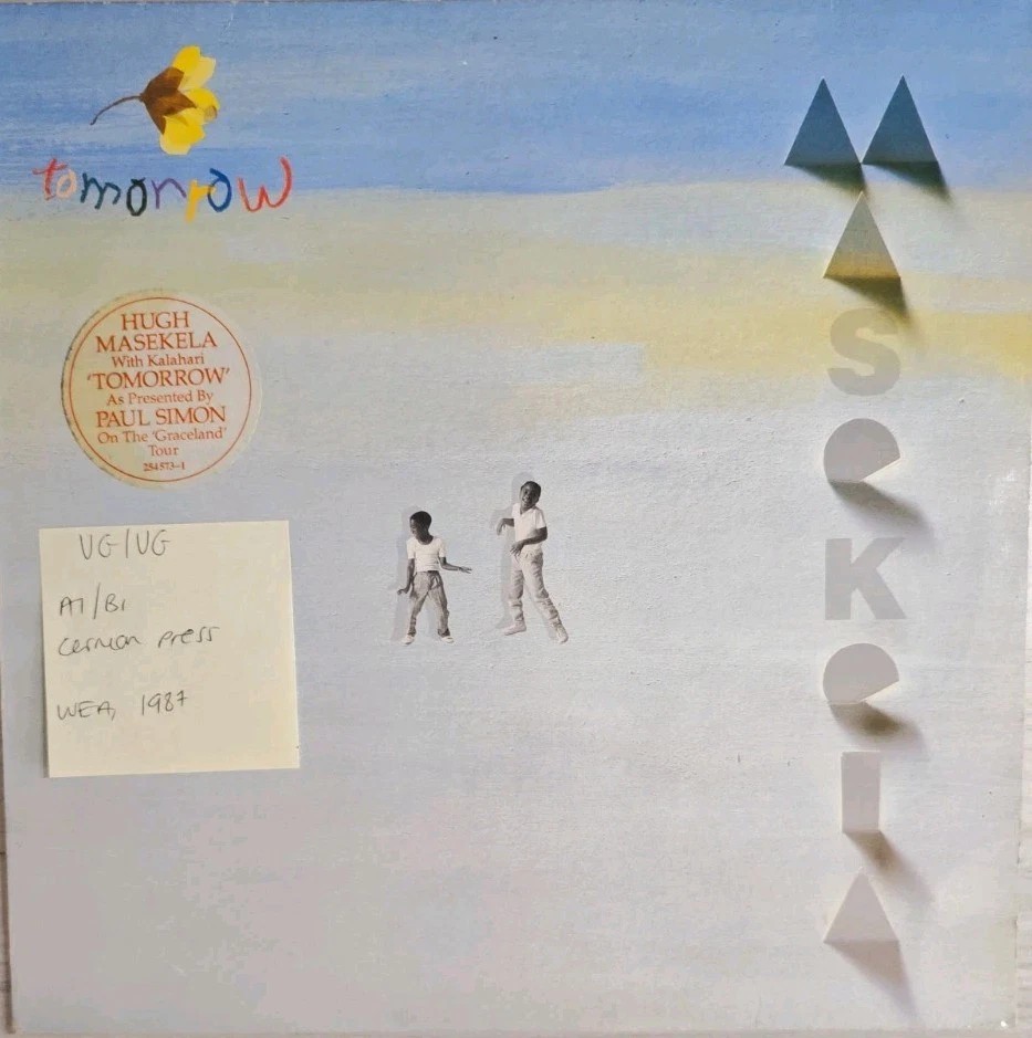 Hugh Masekela Tomorrow Vinyl Record VG/VG WEA254573-1 1987 sleeve Hugh Masekela Tomorrow Vinyl Record VG/VG WEA254573-1 1987 sleeve