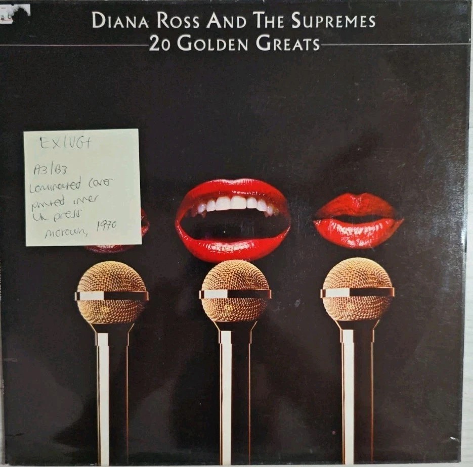 Diana Ross Supremes 20 Golden Greats Vinyl Record LP EX/VG+ EMTV5 1970 sleeve Diana Ross Supremes 20 Golden Greats Vinyl Record LP EX/VG+ EMTV5 1970 sleeve
