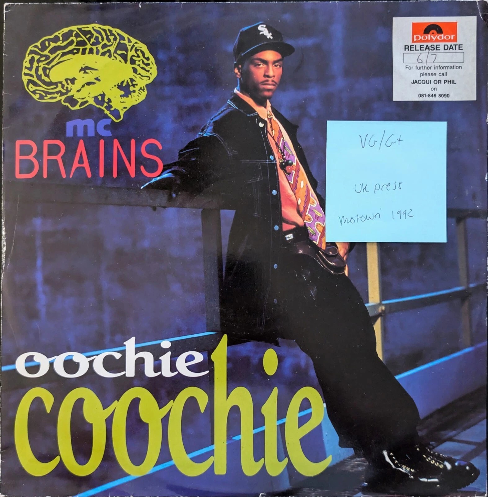 MC Brains Oochie Coochie Vinyl Record 12" VG/G+ TMGX 1406 1992 sleeve MC Brains Oochie Coochie Vinyl Record 12" VG/G+ TMGX 1406 1992 sleeve