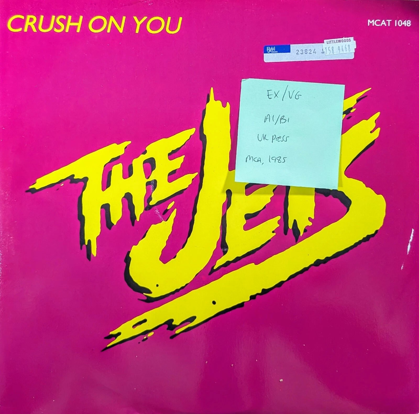 The Jets Crush On You Vinyl Record EX/VG MVAT1048 1985 sleeve The Jets Crush On You Vinyl Record EX/VG MVAT1048 1985 sleeve