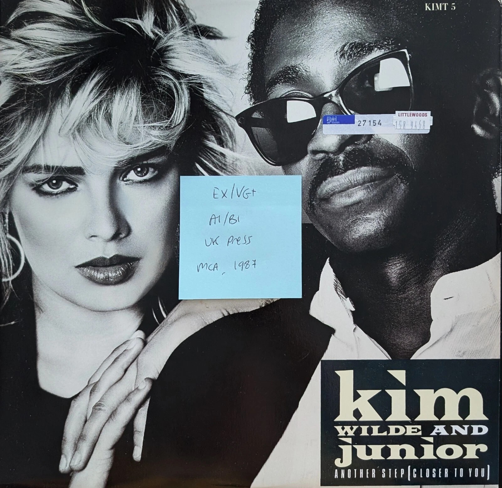 Kim Wilde & Junior Another Step Closer To You Vinyl Record 12" EX/VG+ KIMT5 1987 sleeve Kim Wilde & Junior Another Step Closer To You Vinyl Record 12" EX/VG+ KIMT5 1987 sleeve