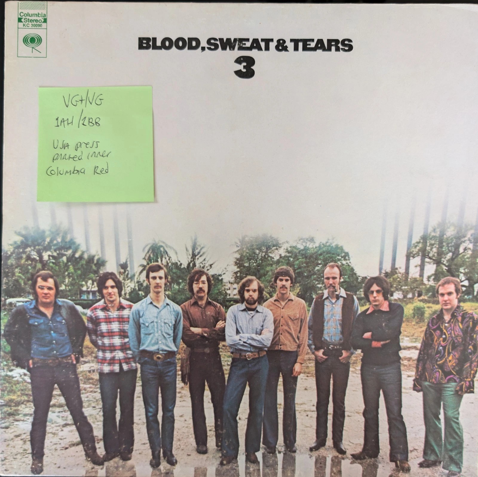 Blood, Sweat & Tears 3 Vinyl Record LP VG+/VG KC 30090 1970 sleeve Blood, Sweat & Tears 3 Vinyl Record LP VG+/VG KC 30090 1970 sleeve