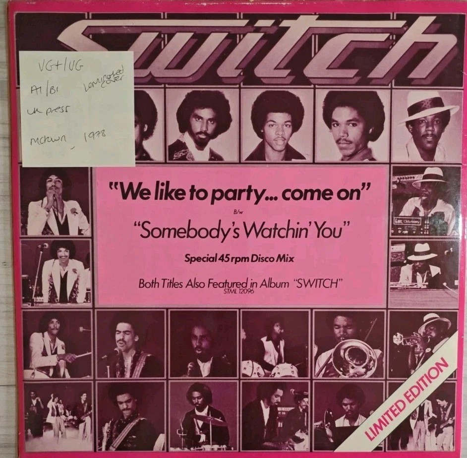 Switch We Like To Party We Like To Party Come On Vinyl Record VG+/VG 12TMG1132 sleeve Switch We Like To Party We Like To Party Come On Vinyl Record VG+/VG 12TMG1132 sleeve