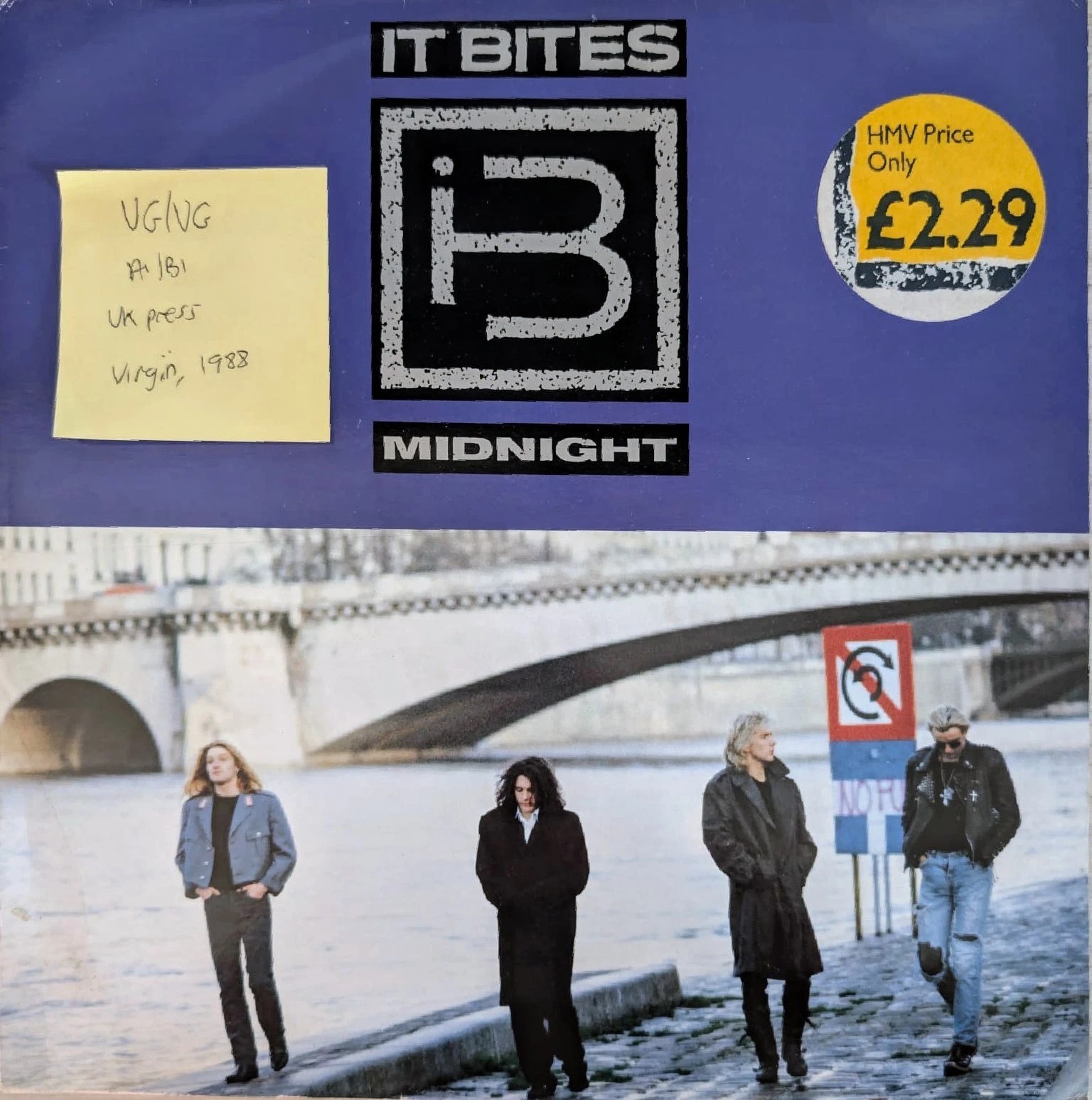 It Bites Midnight Vinyl Record 12" VG/VG VST1065 1988 sleeve It Bites Midnight Vinyl Record 12" VG/VG VST1065 1988 sleeve